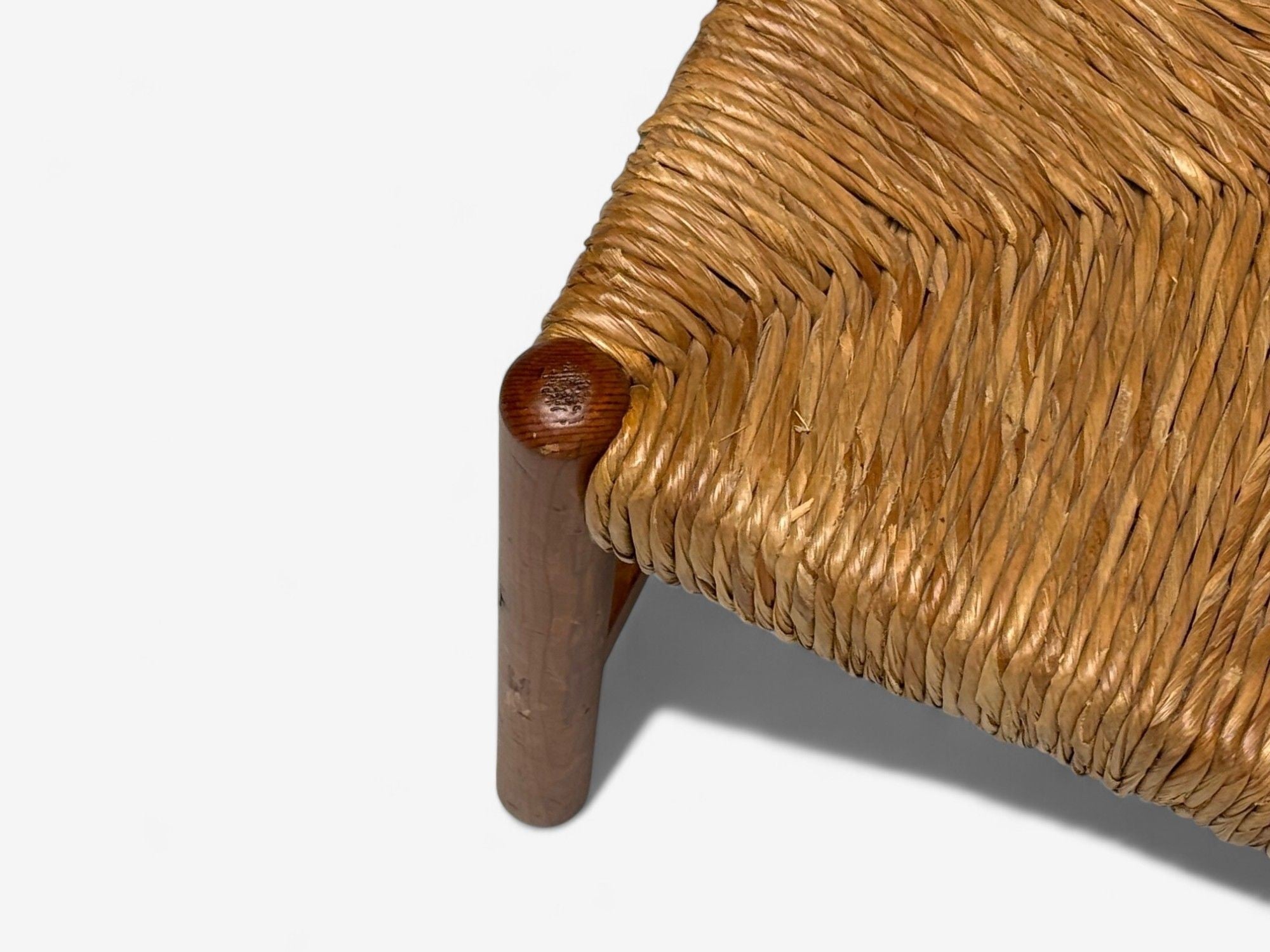 French Modern, Ash, Straw, Occasional Chairs, France, 1960s