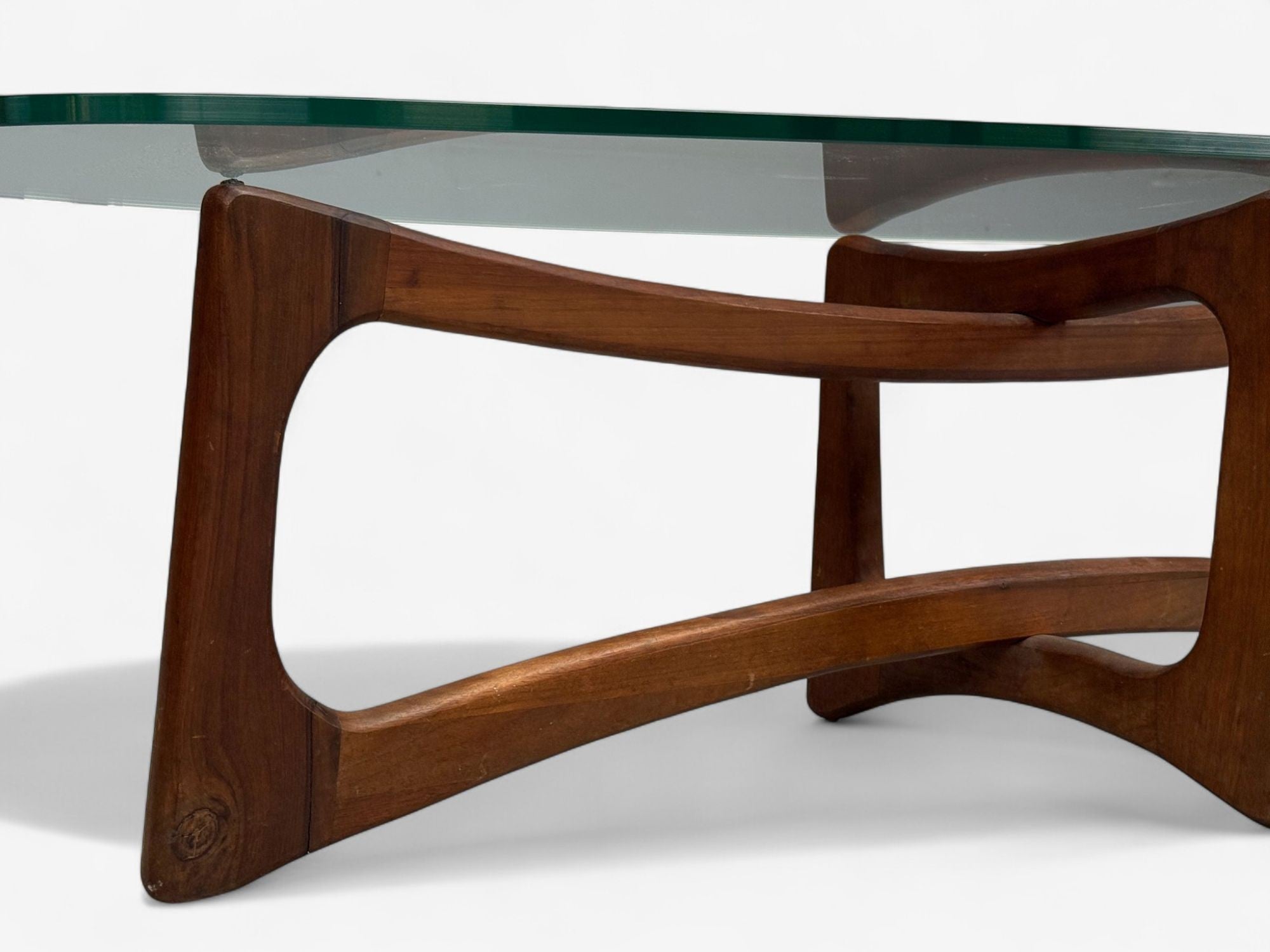Adrian Pearsall, Walnut, Glass, Coffee Table, United States, 1960s