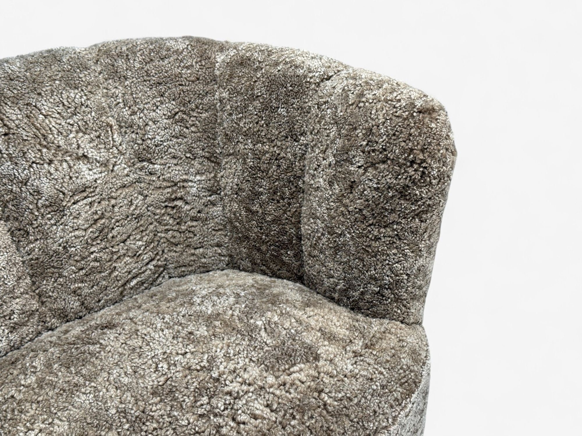 Danish Modern, Beechwood, Sahara Sheepskin, Banana Sofa, Denmark, 1940s