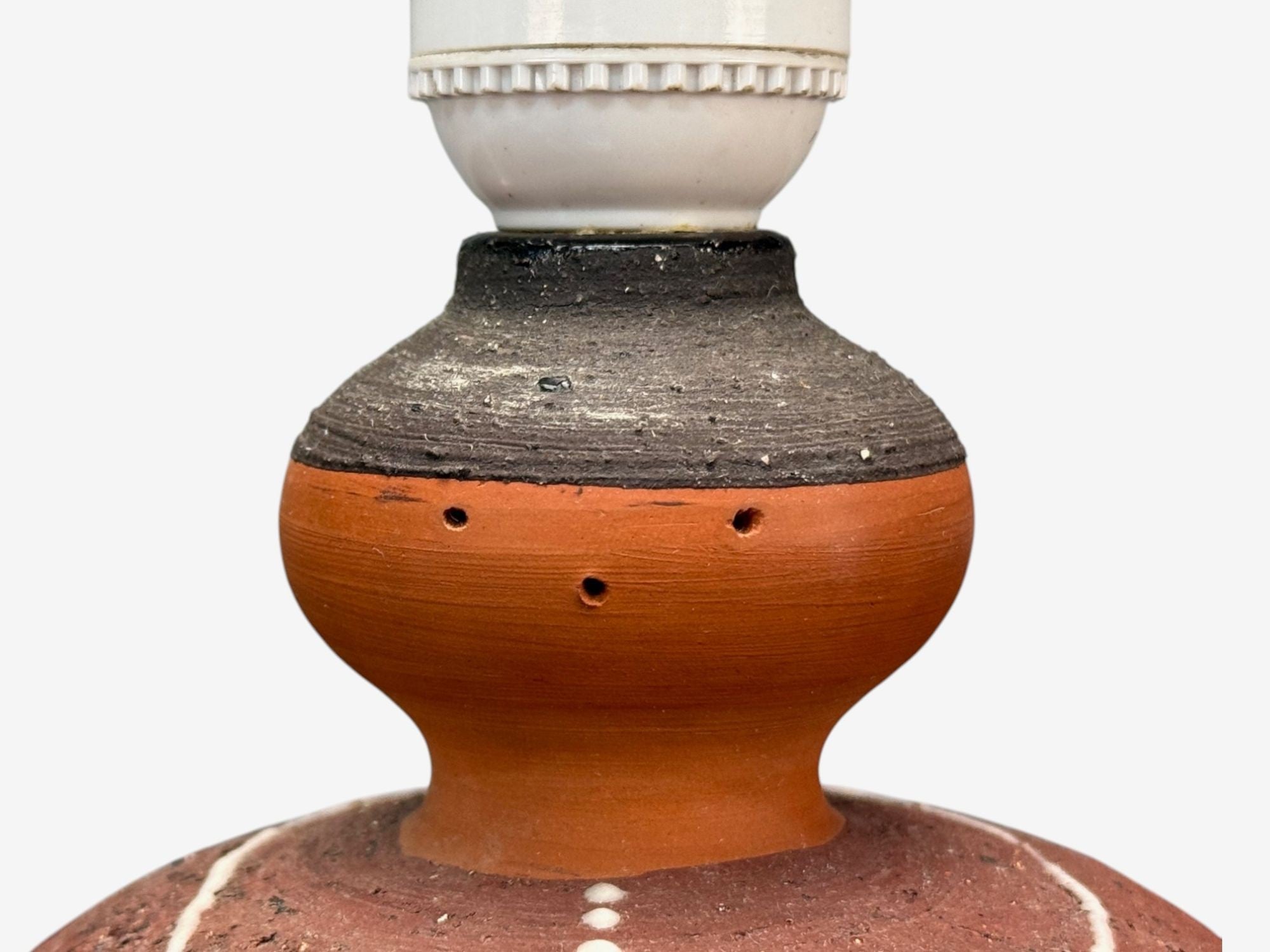 Thomas Hellström, Swedish Modern, Ceramic, Fabric, Table Lamp, Sweden, 1970s