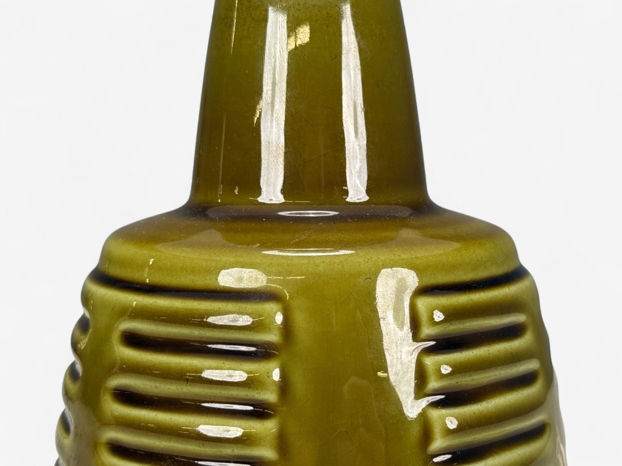 Einar Johansen, Danish Modern, Green Stoneware, Table Lamp, Denmark, 1970s