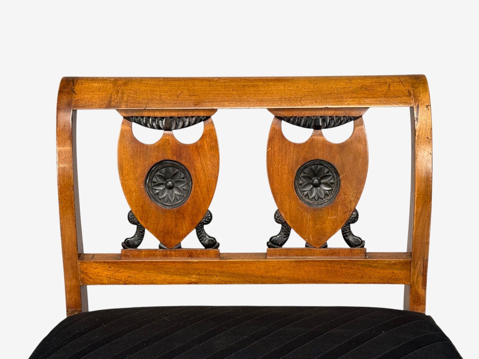Biedermeier Style, Fruitwood, Black Fabric, Daybed, USA, 19th c.
