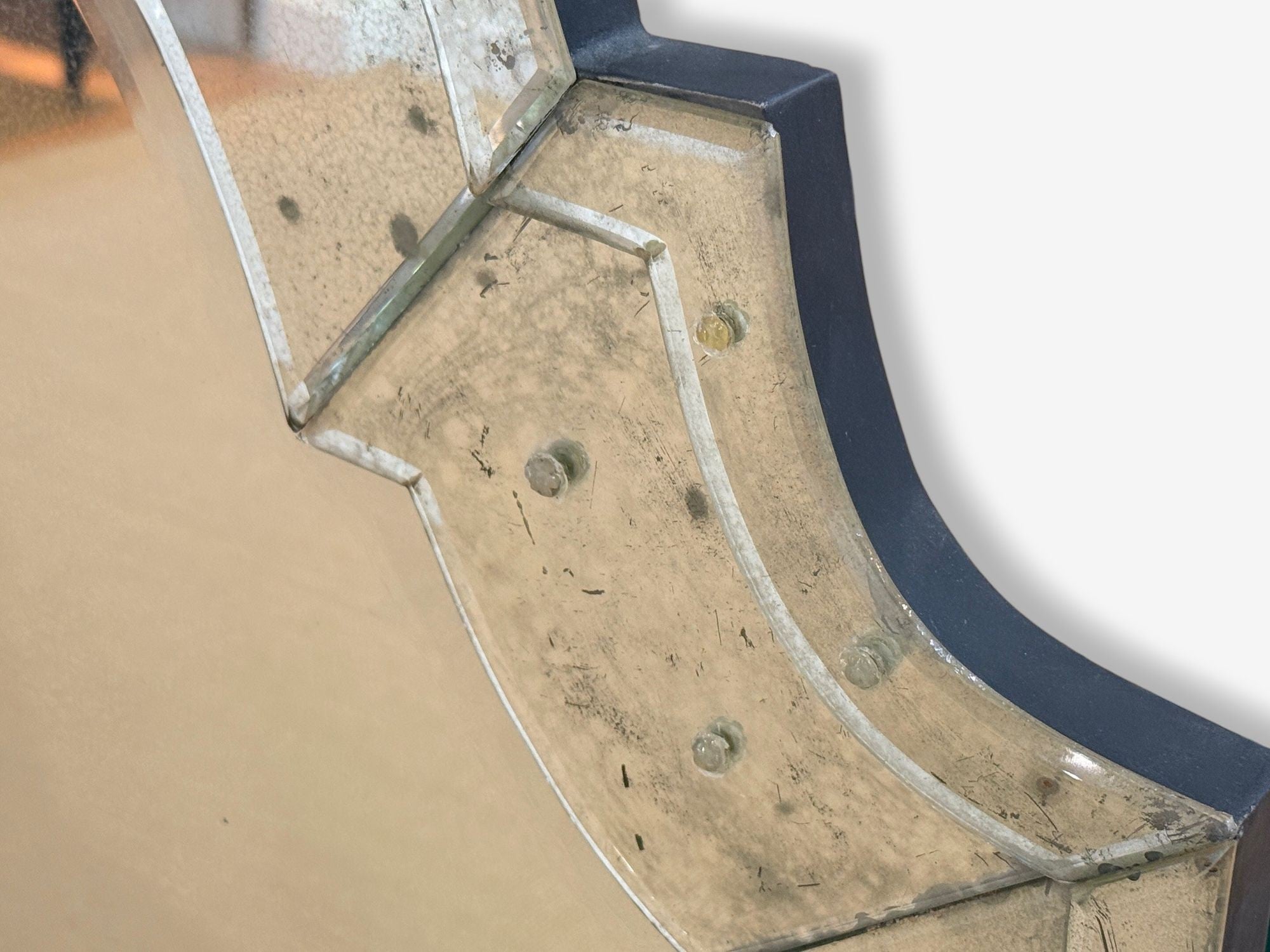 Queen Anne Style, Venetian Wall Mirrors, Antiqued Beveled Glass, Dome Top