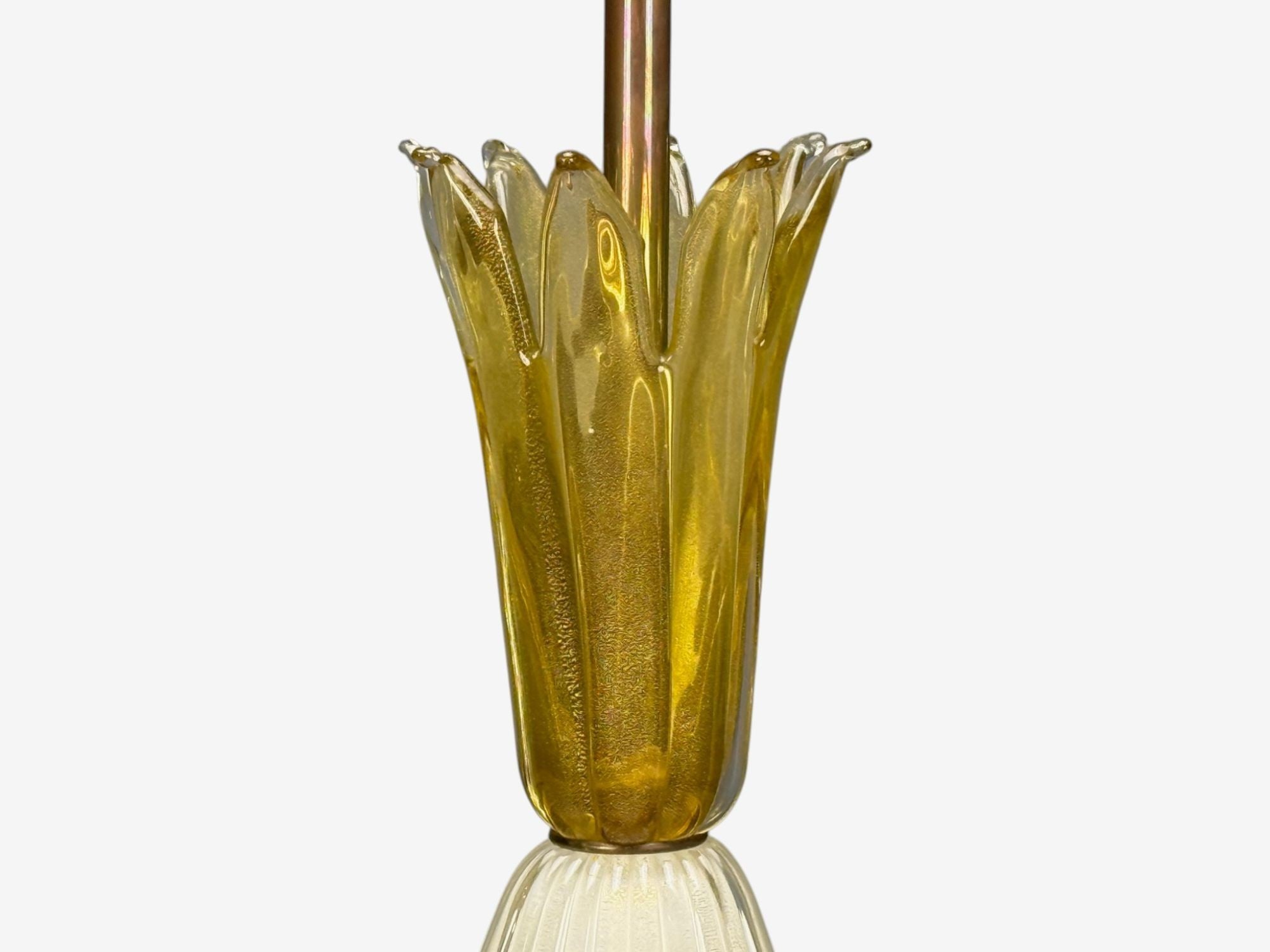 Italian Modern, Murano Glass, Wood, Large Table Lamps, Italy, 1940s