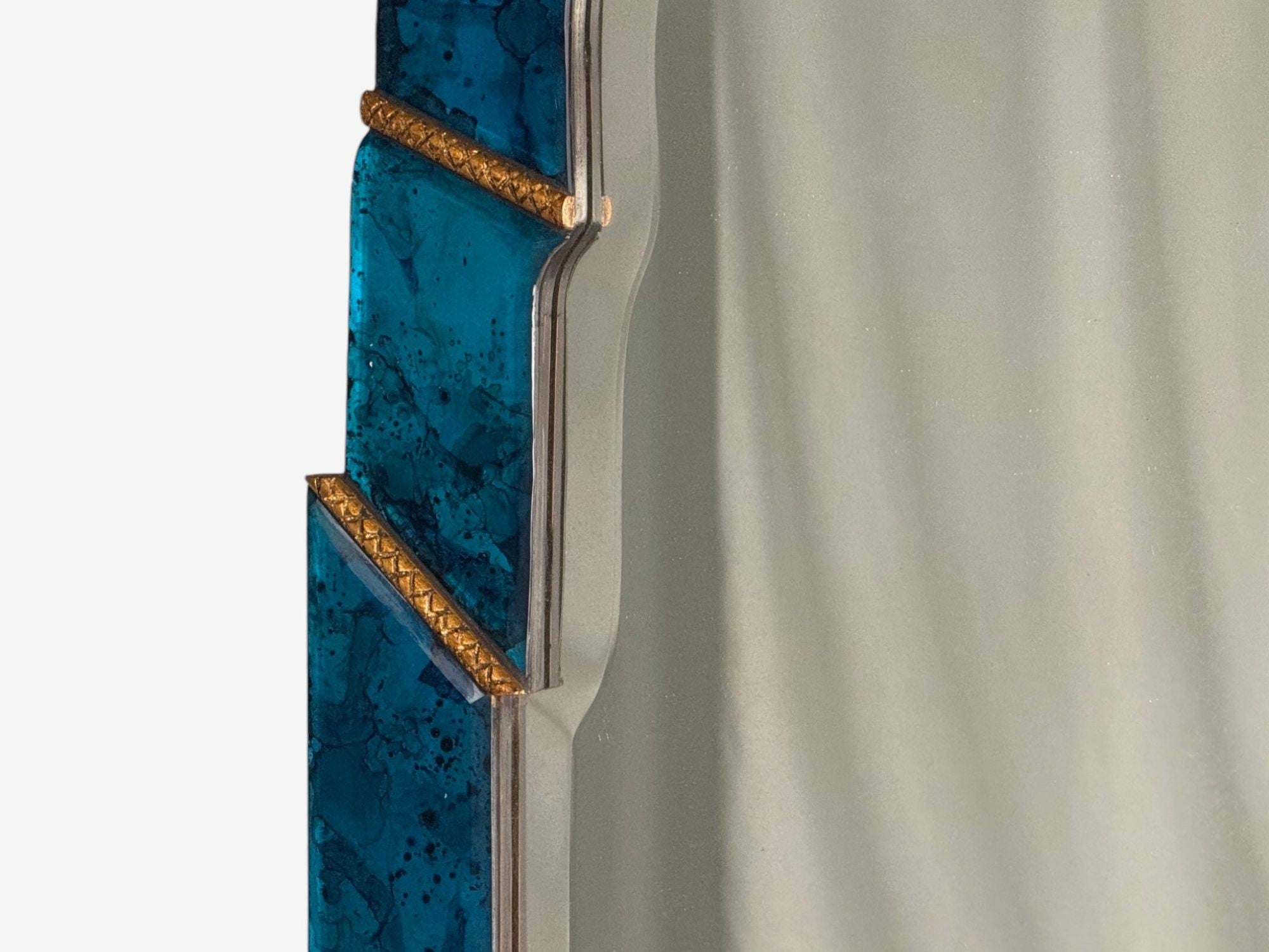 Queen Anne Style, Blue Antiqued Beveled Glass, Venetian Wall Mirrors, 21st C.
