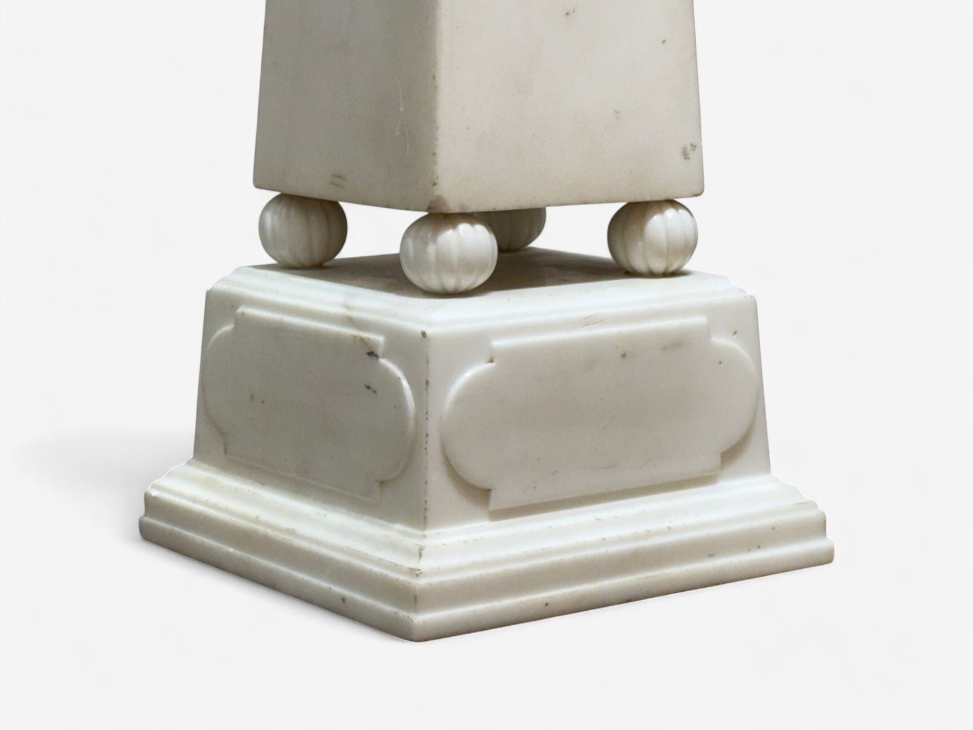 Neoclassical, White Marble, Obelisks on Pedestals, France, 1920s