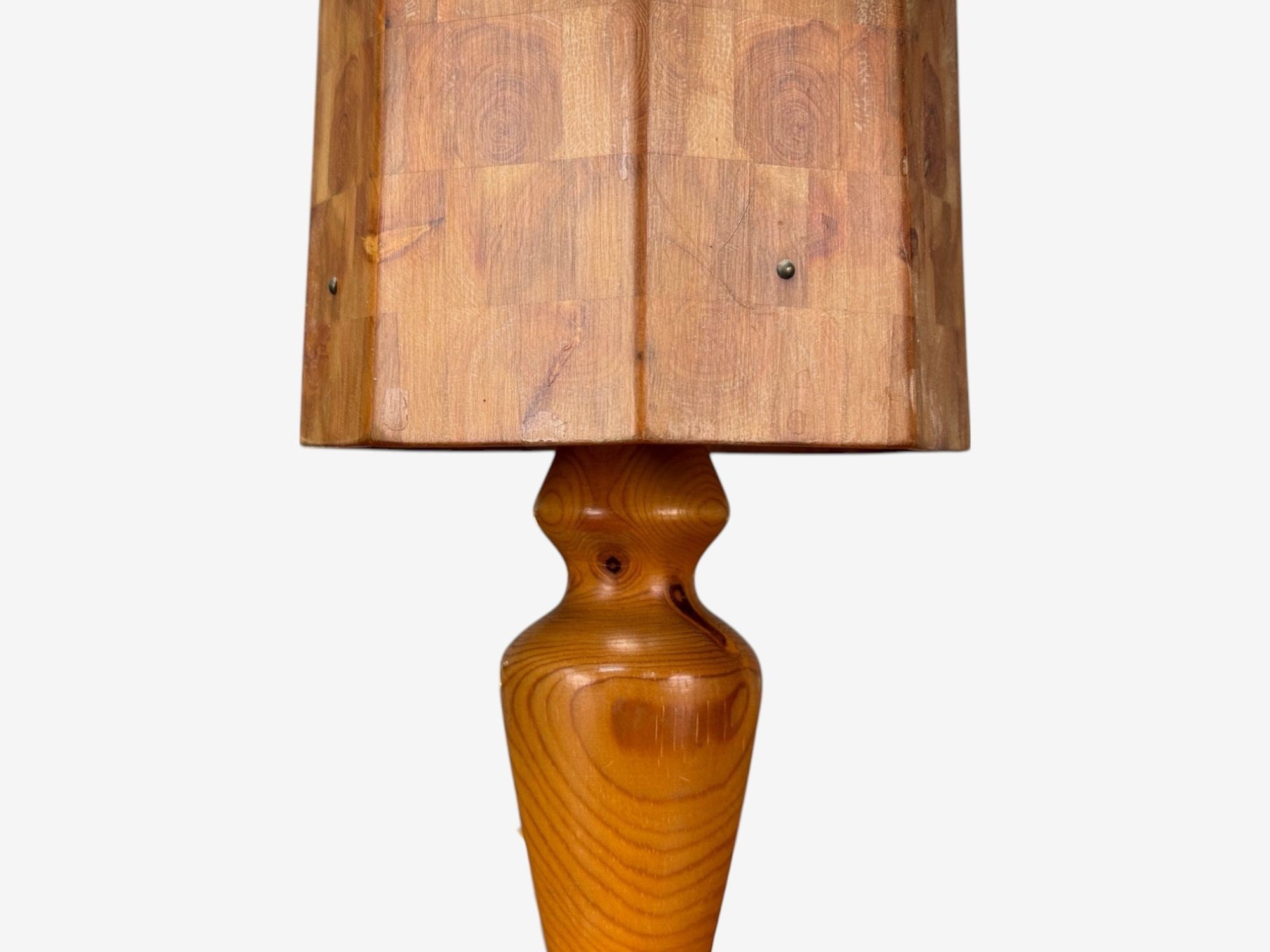 Swedish Modern, Pine, Marquetry, Table Lamp, Sweden, 1950s