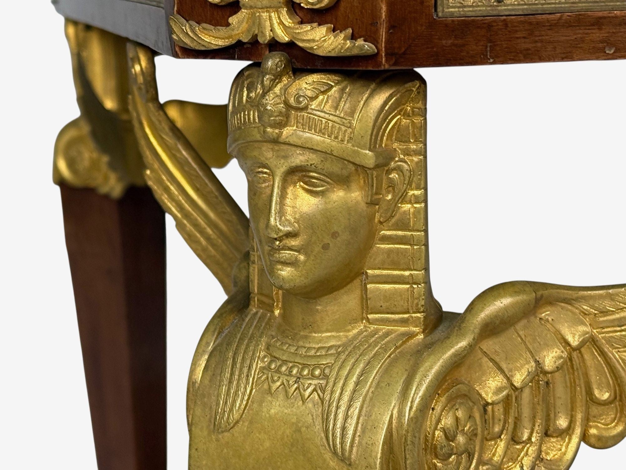 French Empire Revival, Center Table, Bronze, Mahogany, Marble, France, 19th c.