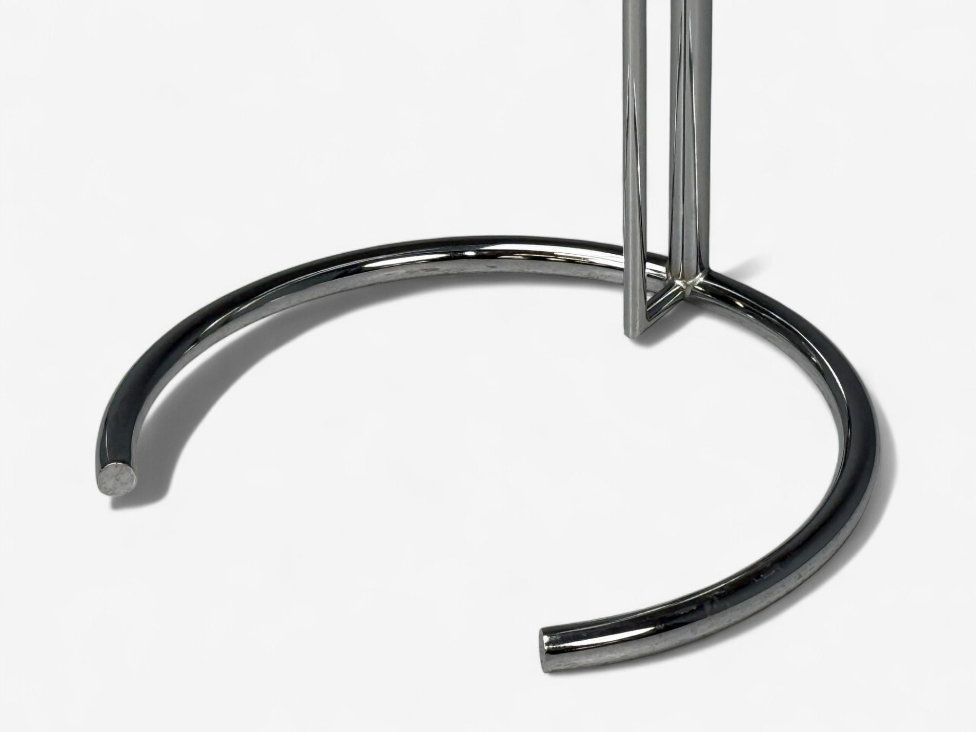 Eileen Gray, Chrome, Glass, Adjustable Side Tables, Italy, 1970s