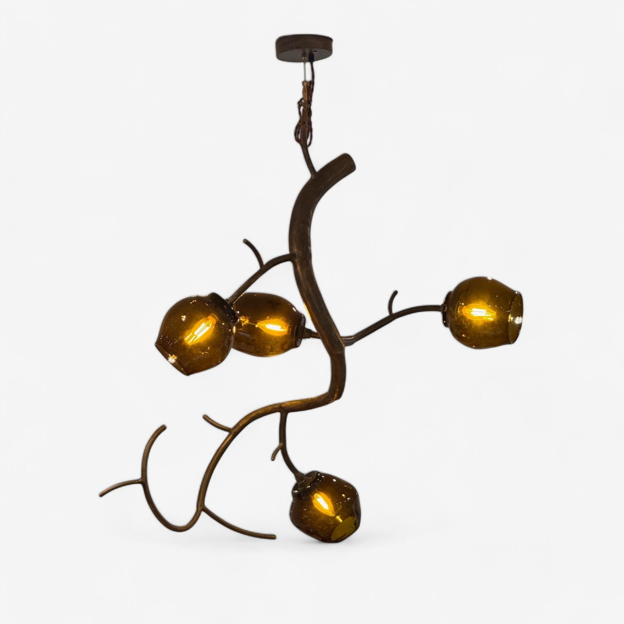 Christopher Poehlmann, Modern Blossom Pendant Chandelier, Silvered Glass, 21st C