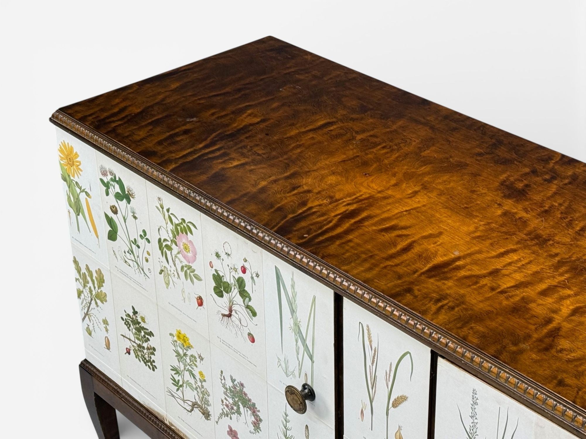 Swedish Modern, Nordens Flora Credenza, Wallpaper, Birch, Sweden, 1940s