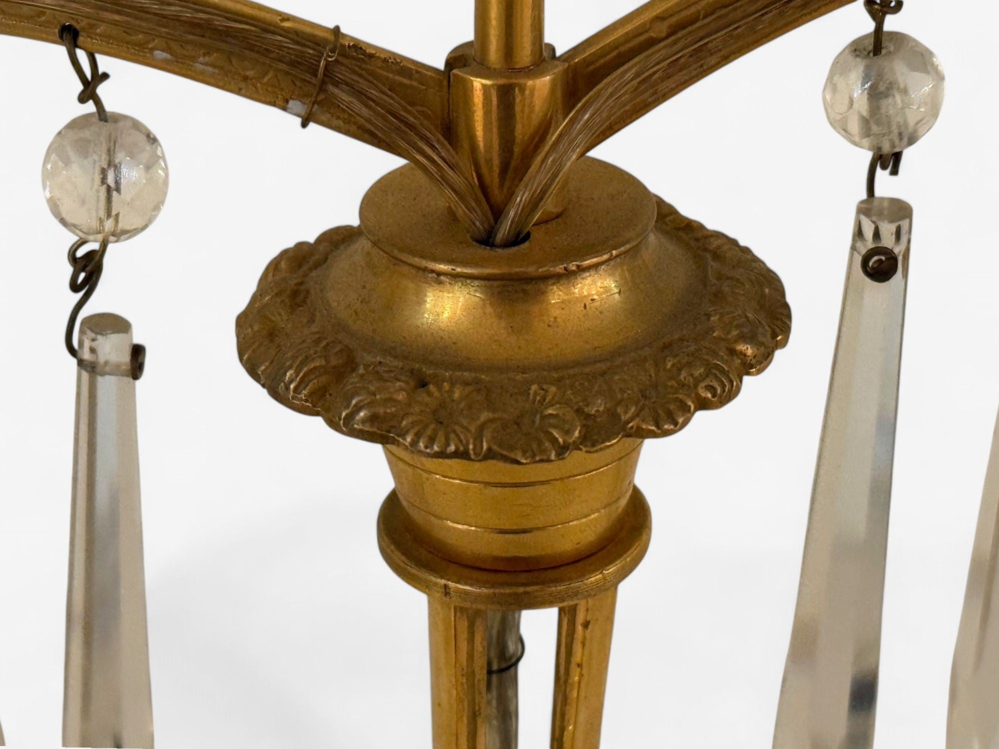 Russian Neoclassical, Table Lamps, Dore Bronze, Crystal, France, 19th C.