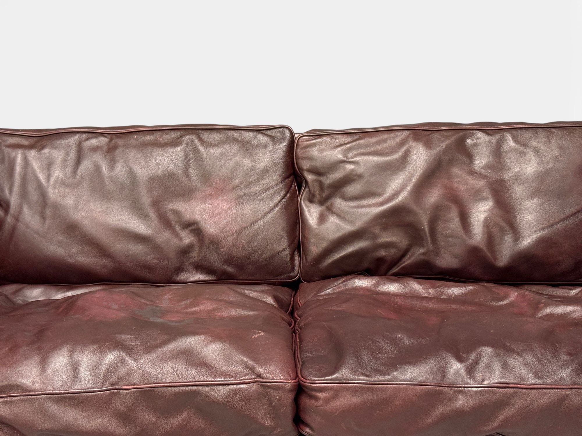 Illum Wikkelsø, Settee, Brown Leather, Rosewood, Denmark, 1960s