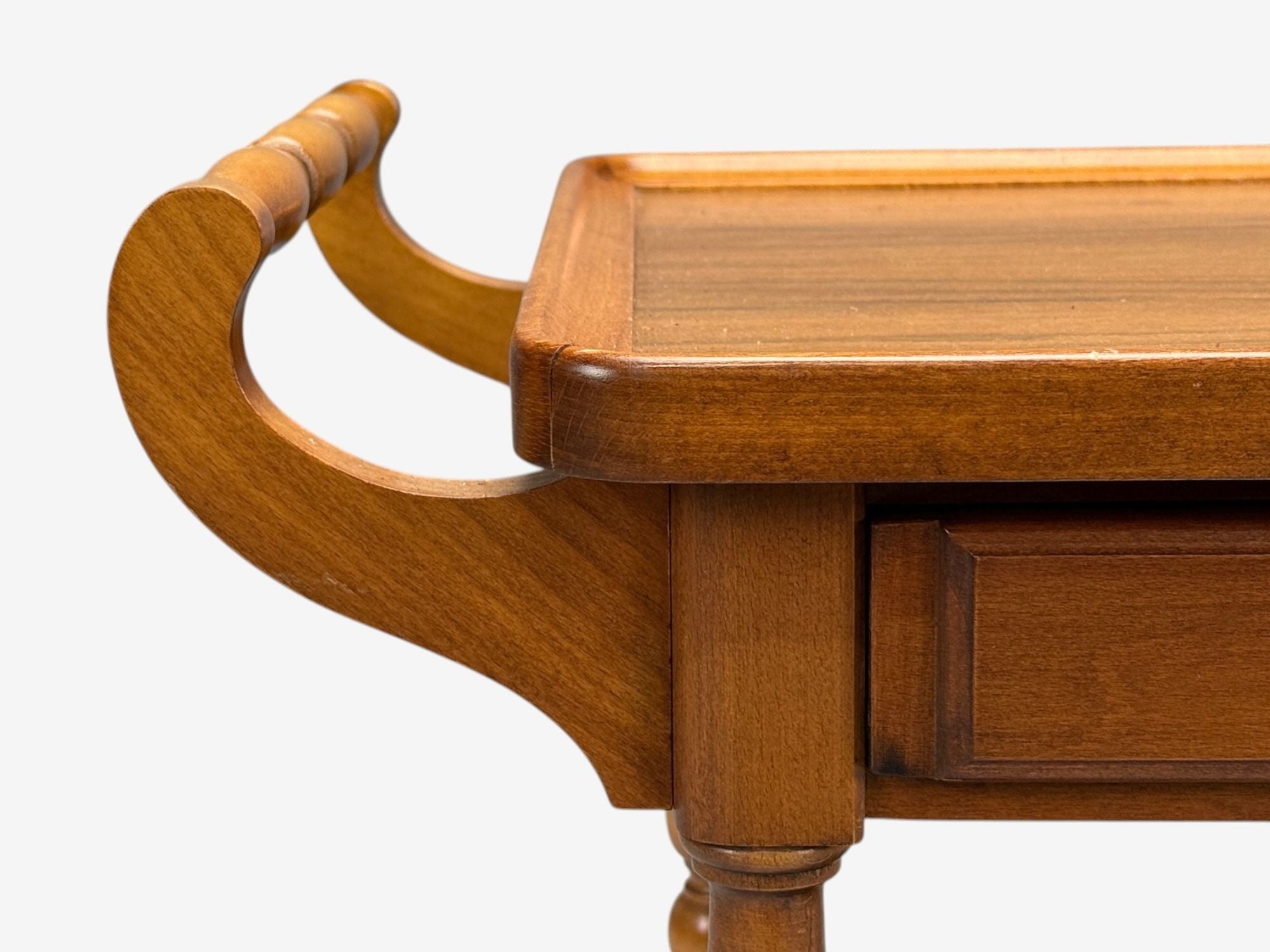 Swedish Modern, Rolling Bar Cart, Wood, Brass, Sweden, 1970s