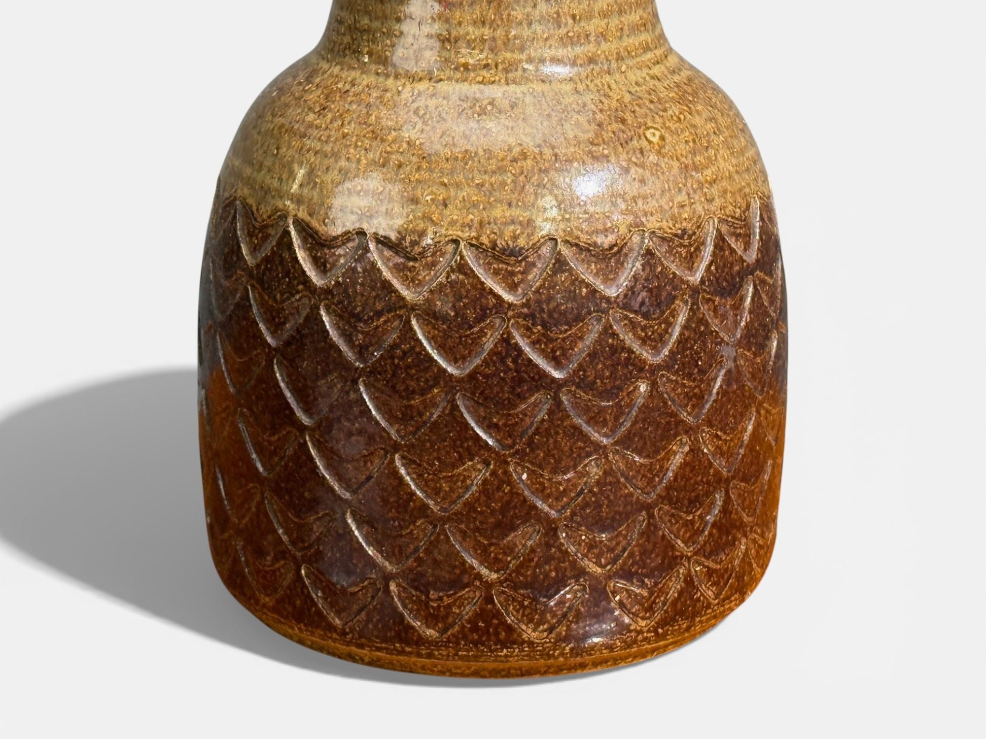 Søholm Stentøj, Table Lamp, Brown Glazed Ceramic, Denmark, 1970s