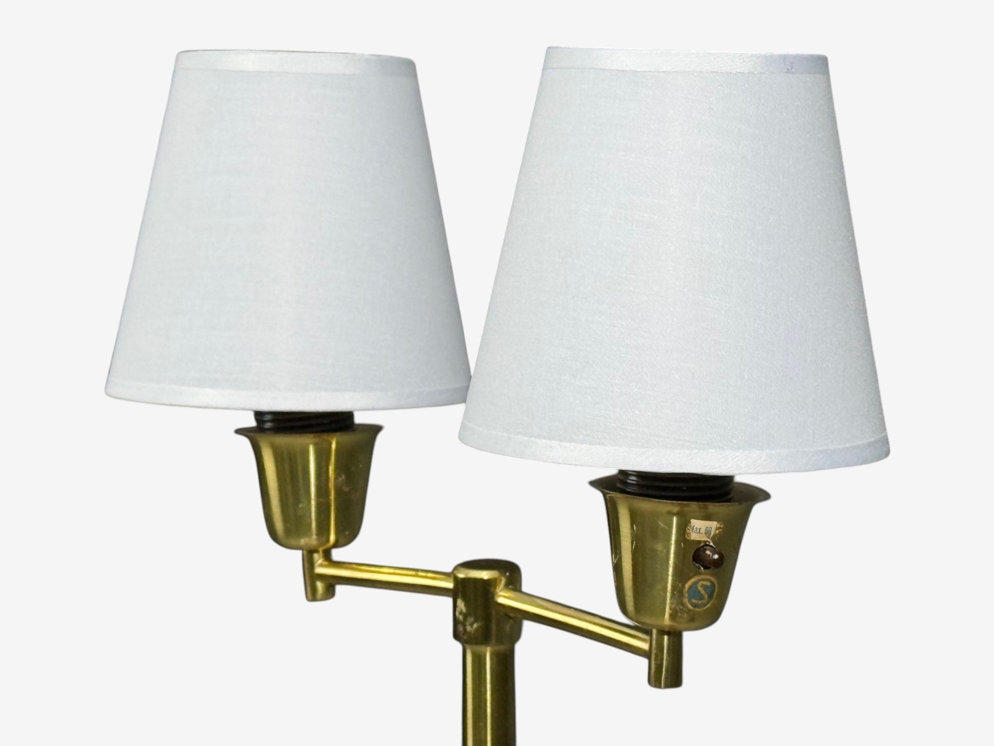 Swedish Modern, Floor Lamp, Teak, Brass, Sweden, 1960s