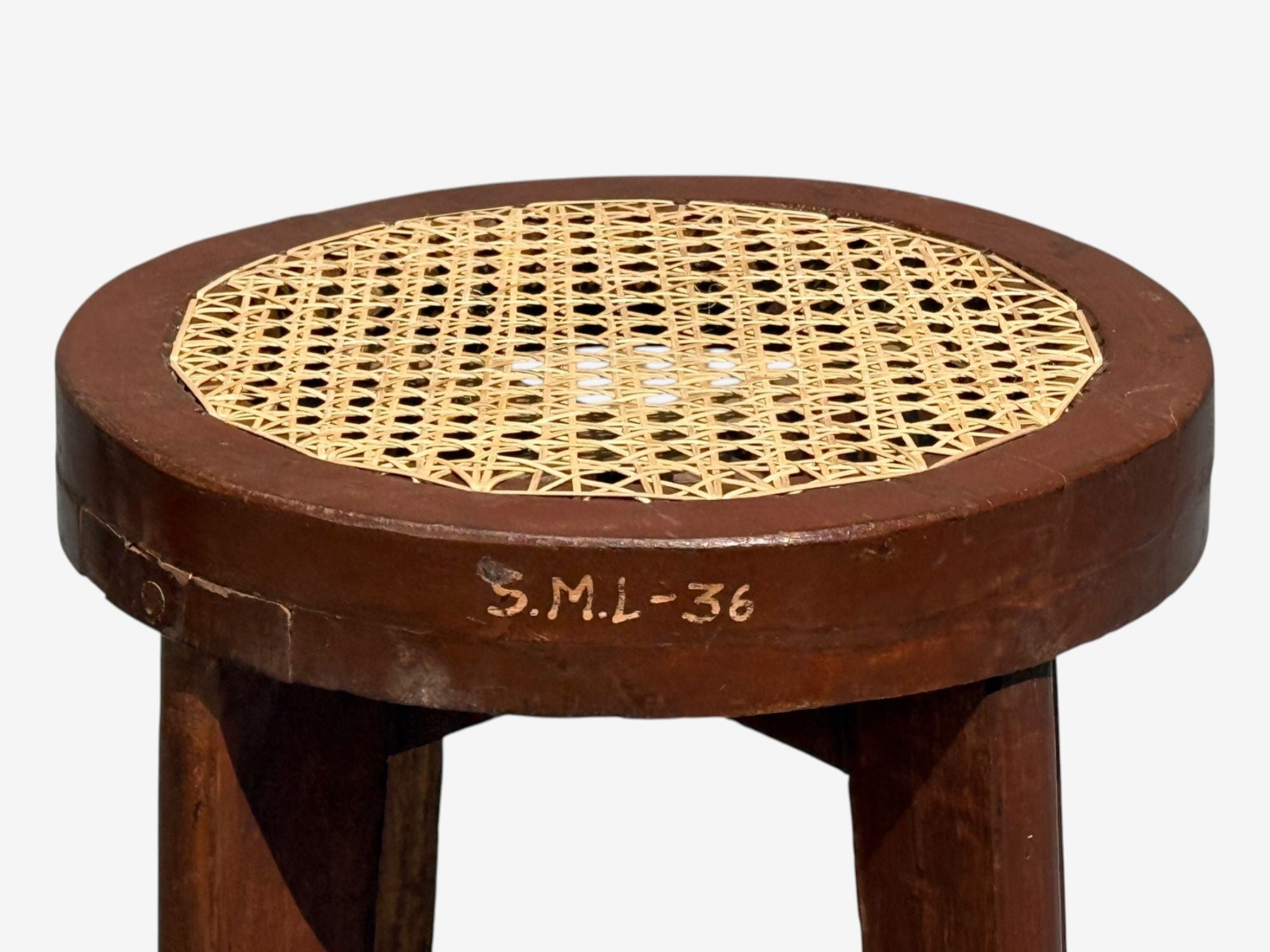 Pierre Jeanneret, High Stools, Cane, Teak, Chandigarh, India c. 1960s