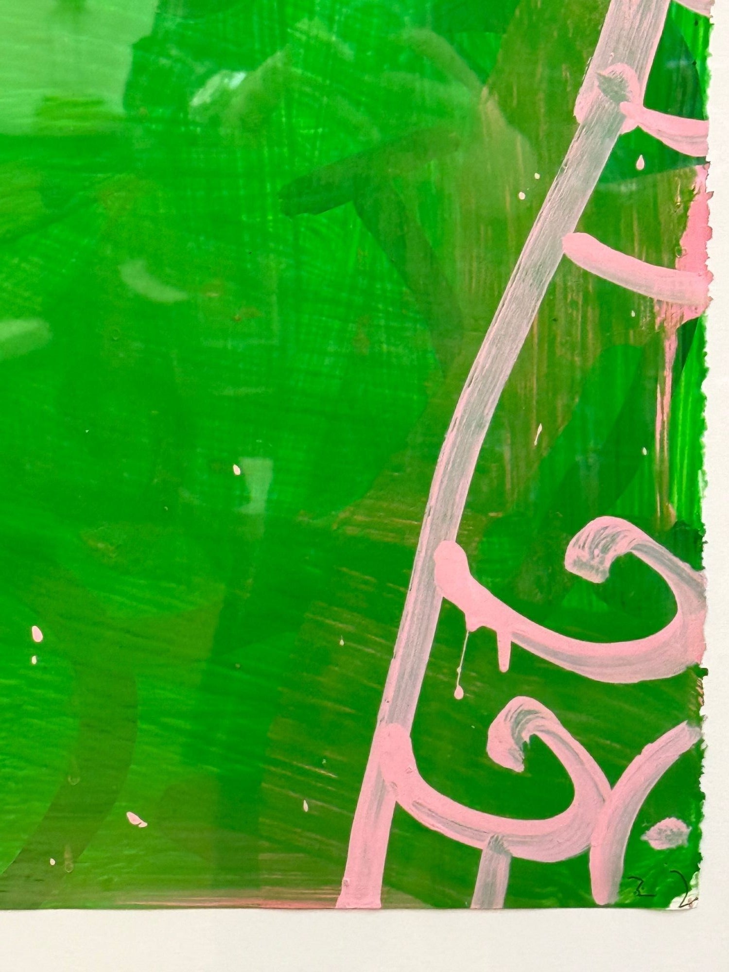 Gary Komarin, Contemporary, Green and Pink 'Vessel' Painting, American, 21st C.