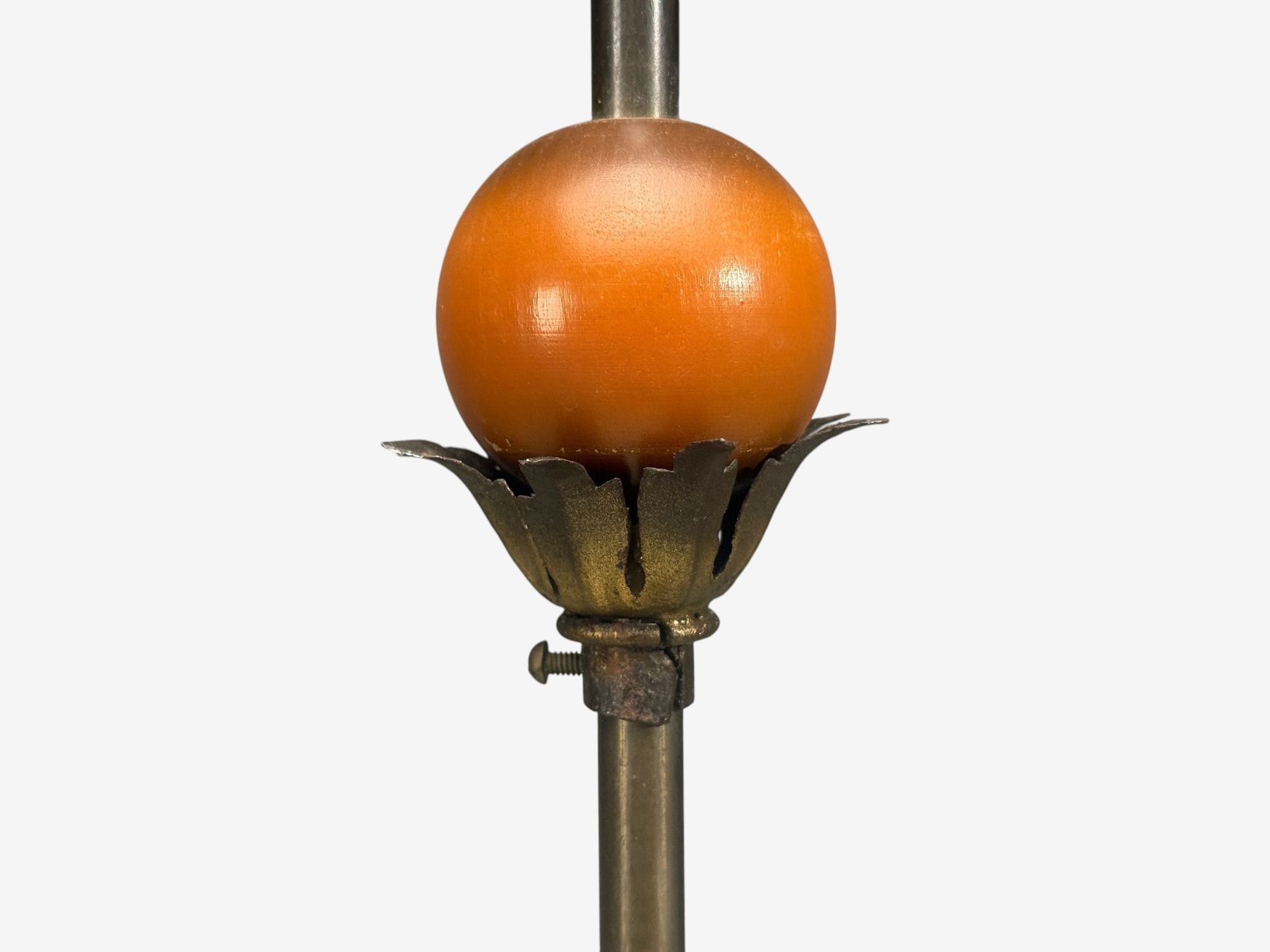 Swedish Modern, Pendant Light, Raw Glass, Wood, Sweden, 1940s