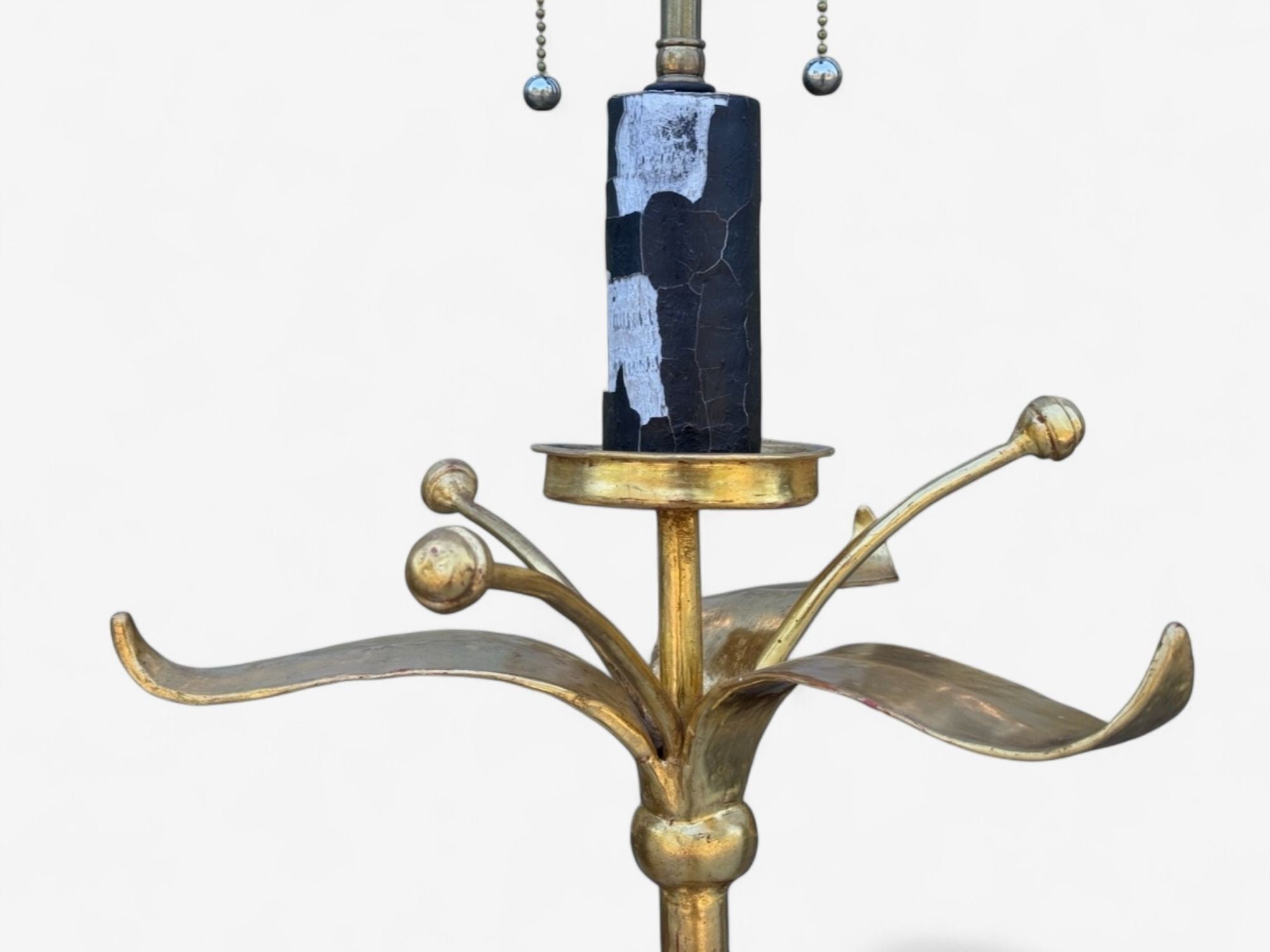 Hollywood Regency, Gilt Metal, Floral Floor Lamp, France, 1960s