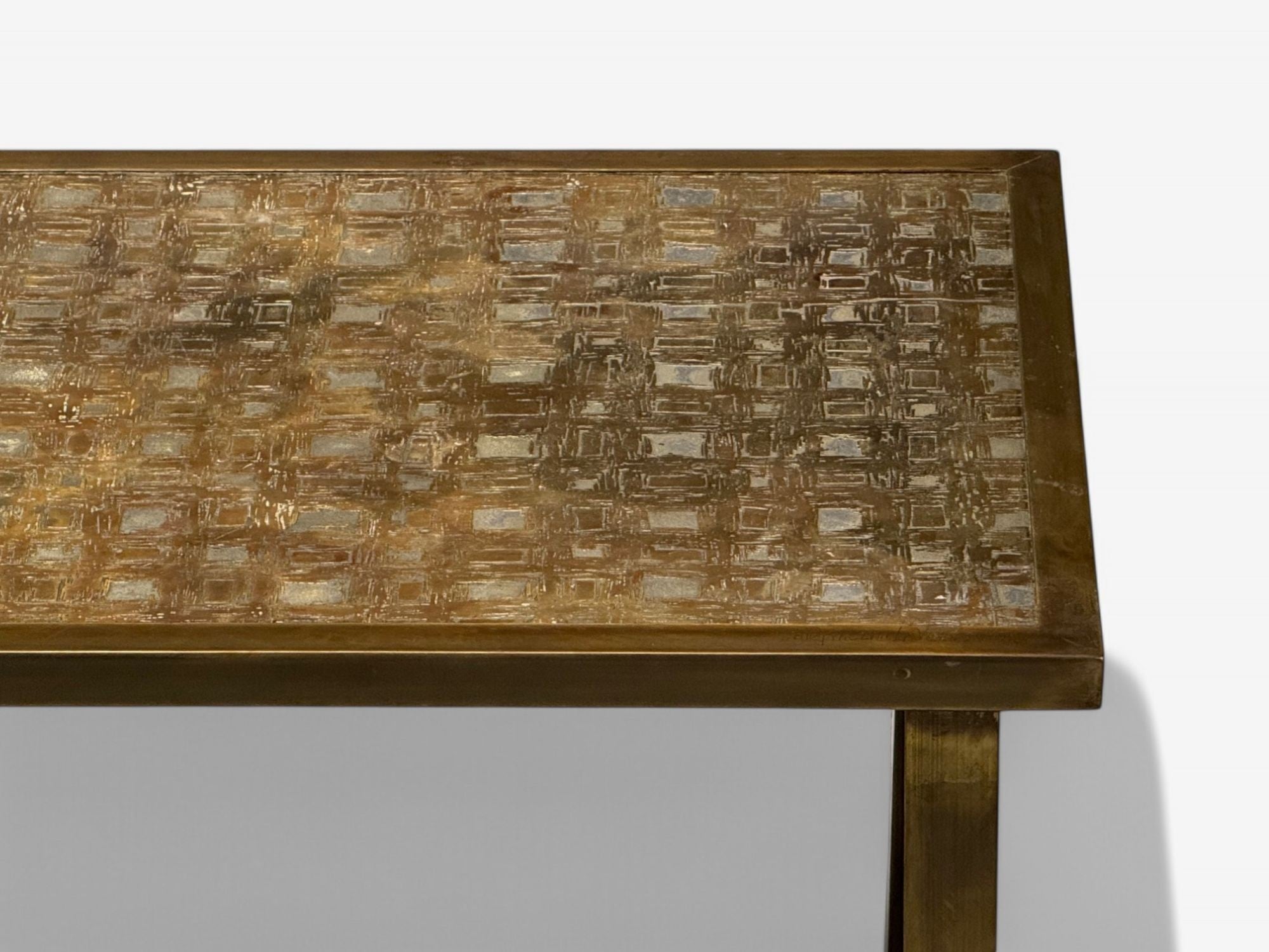 Philip & Kelvin LaVerne, Mid-Century, Etched Bronze Fantasia Coffee Table, 1960s