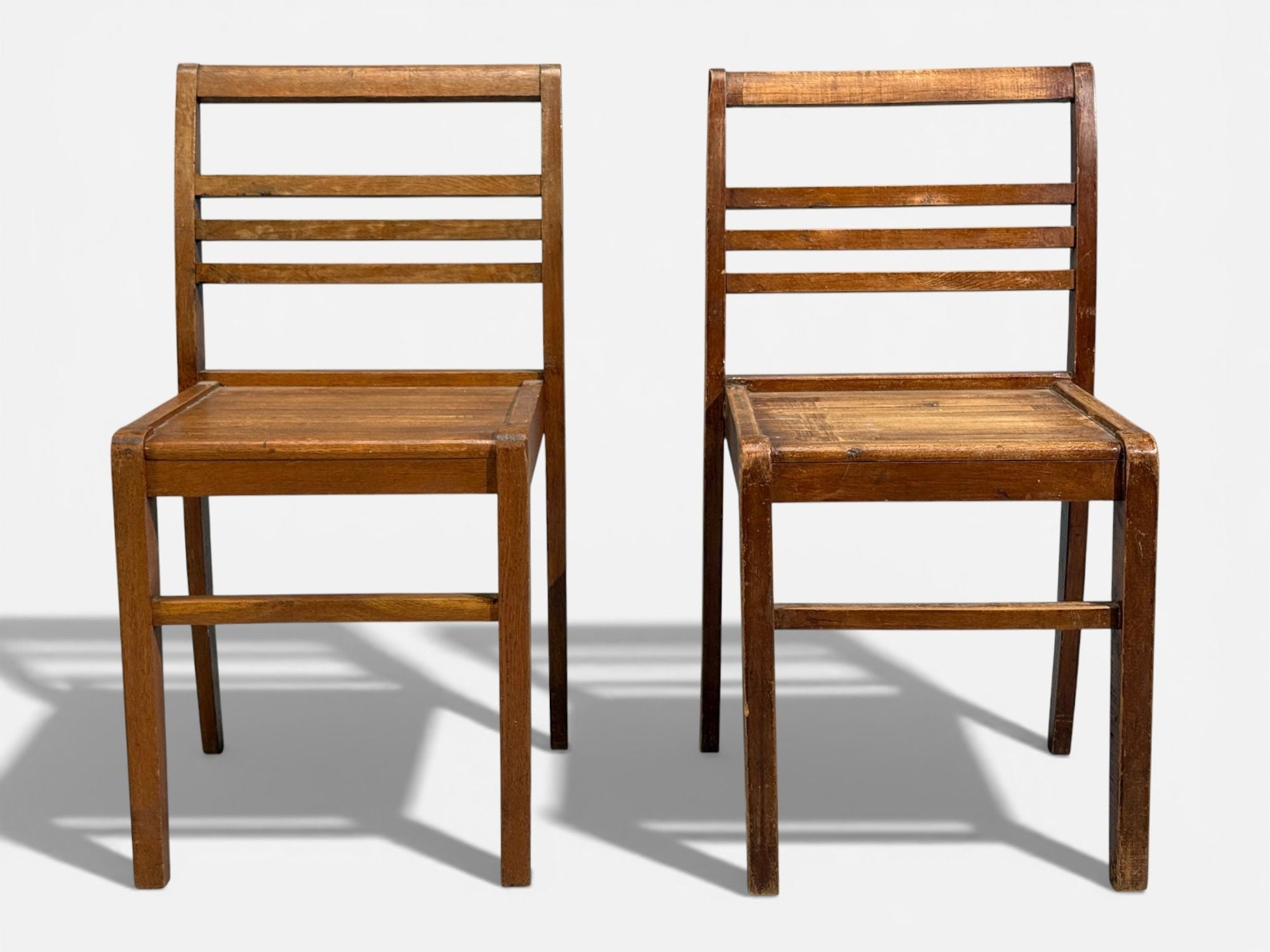 Rene Gabriel, Reconstruction Era Dining Chairs, Beech Wood, France, 1940s