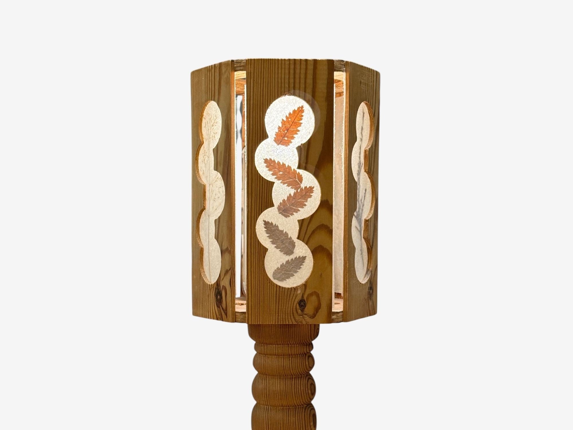 Swedish Modern, Table Lamp, Pine, Fabric, Sweden, 1940s