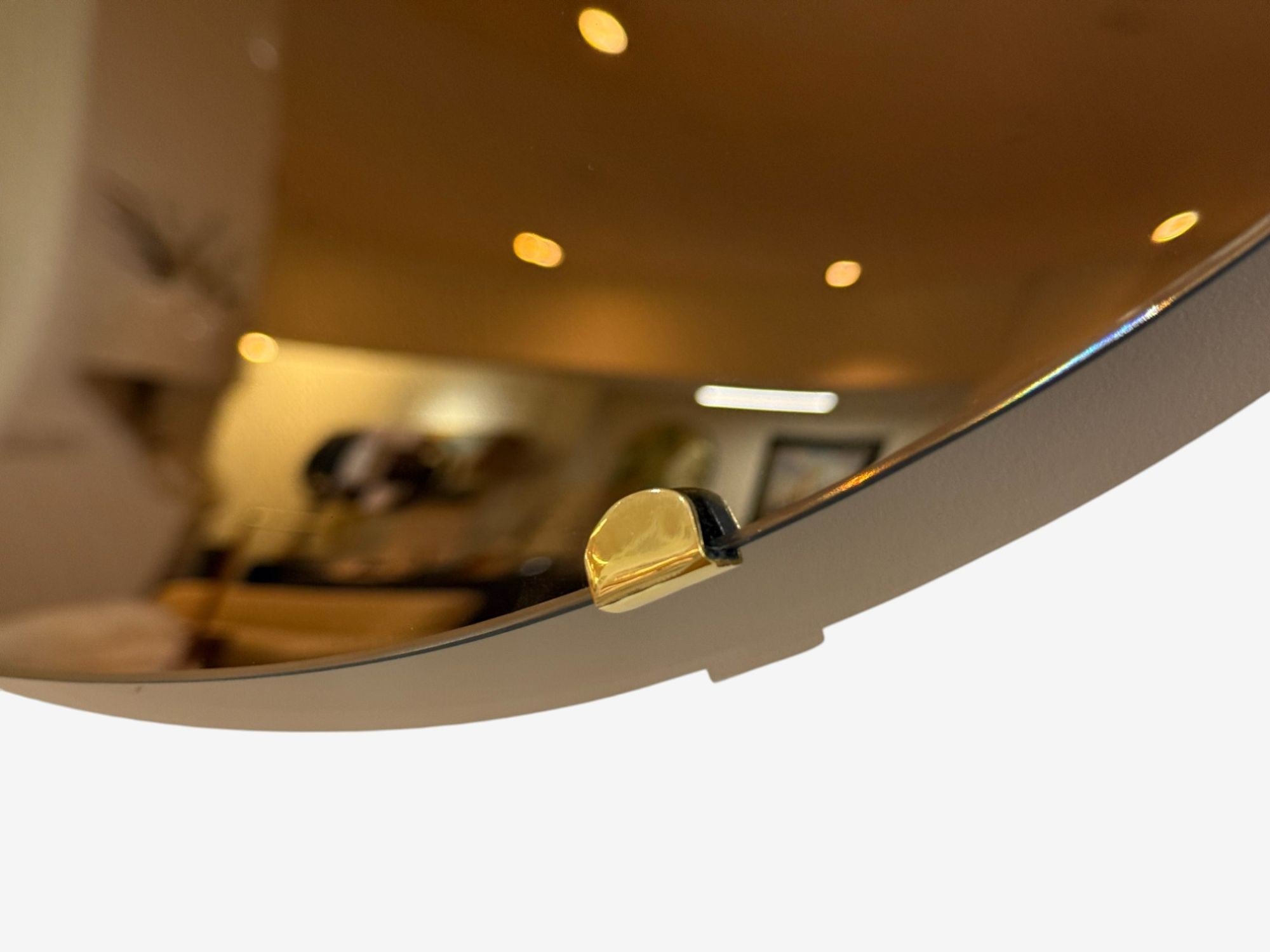 Contemporary, Concave Glass, Brass, Bronze Modern Space Age Wall Mirror