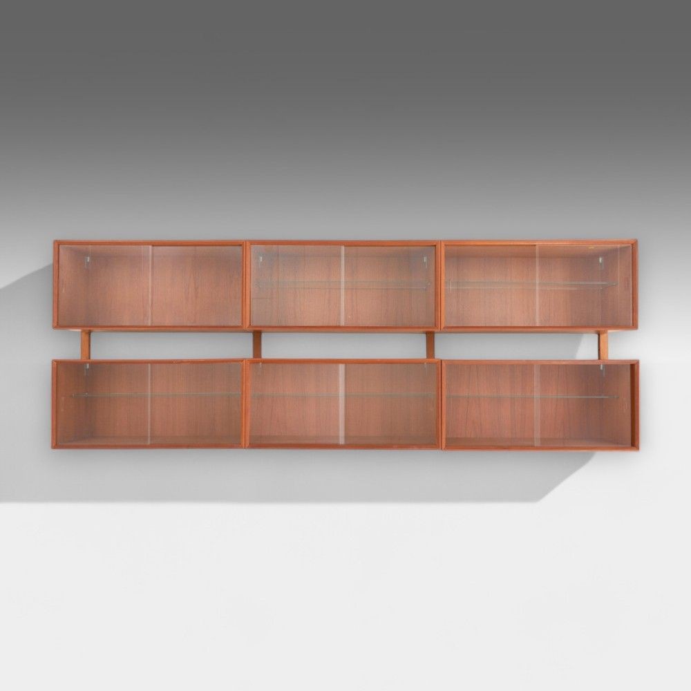 Scandinavian Mid-Century Modern, Wall Mounted Bookshelf, Teak, Norway, 1967