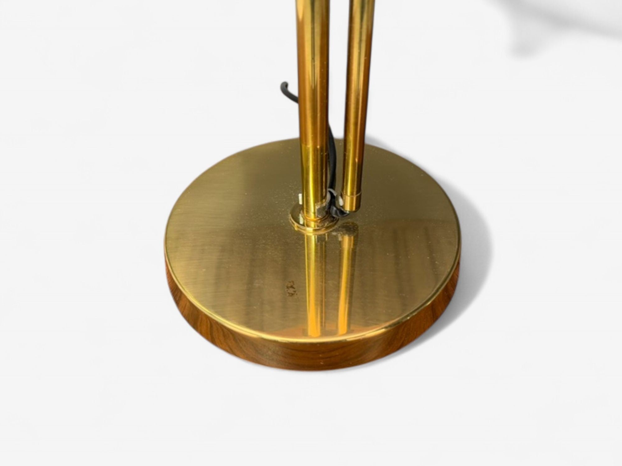 Bergboms, Swedish Modern, Brass, Fabric, Adjustable Table Lamp, Sweden, 1980s