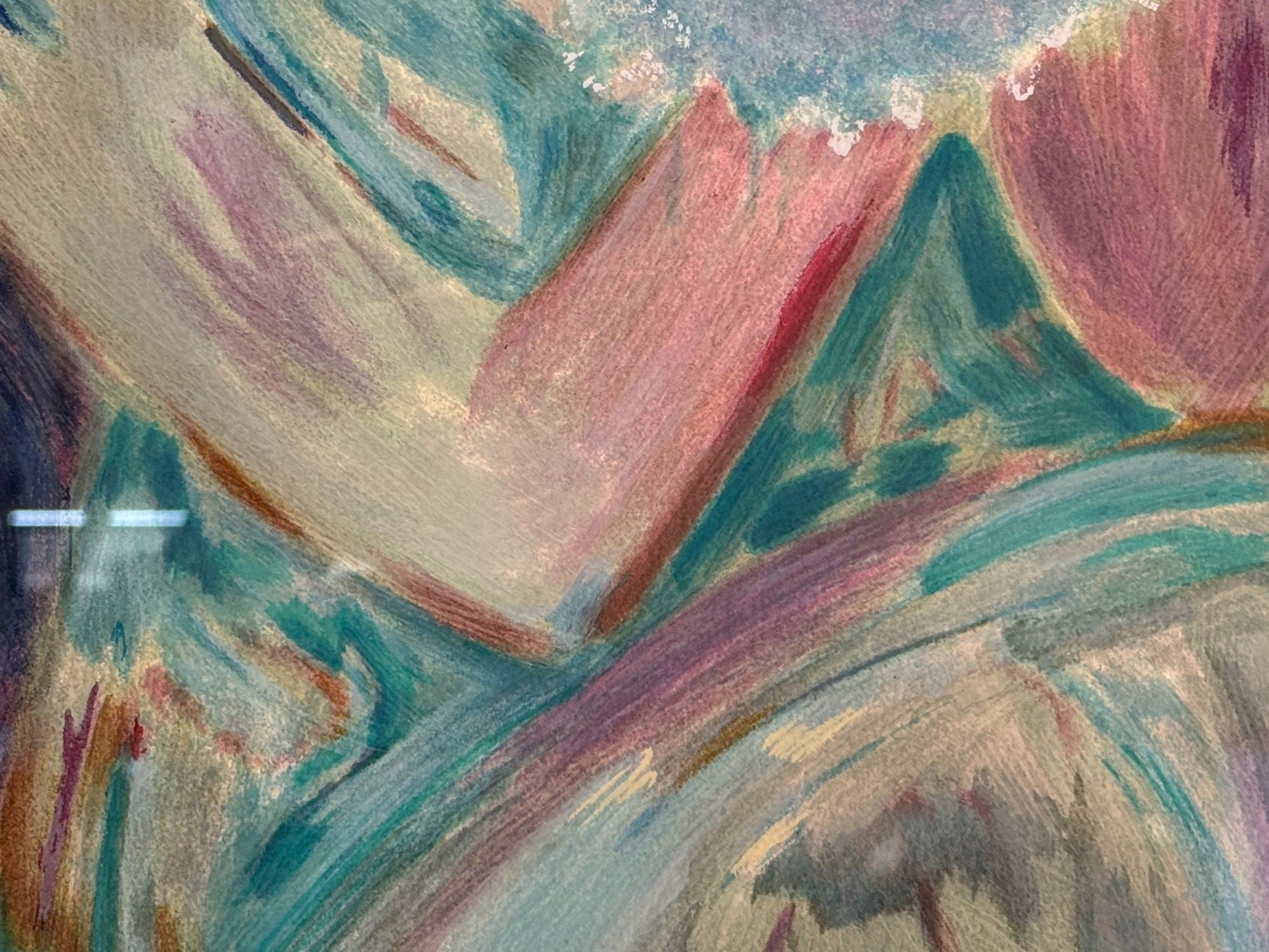 Barbara Wood, Art Deco, Monumental Oil on Paper, USA, 20th c.