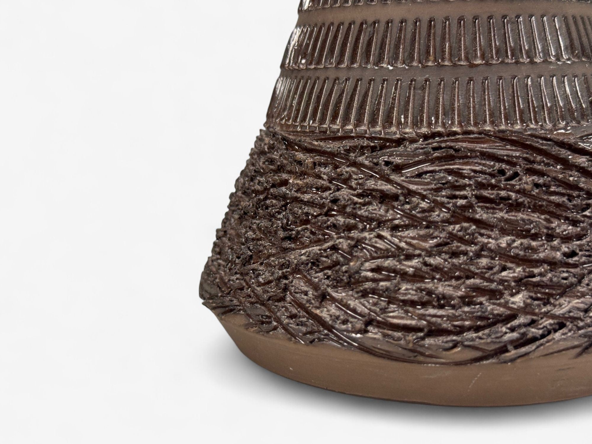 Nila Keramik, Brown Ceramic, Table Lamp, Sweden, 1970s