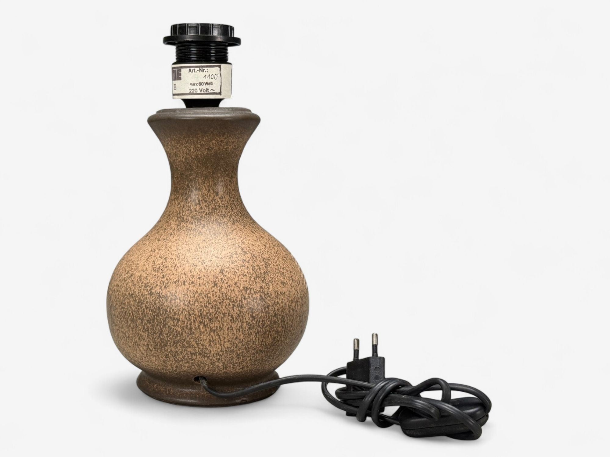 German Modern, Brown Ceramic, Table Lamp, Germany, 1970s