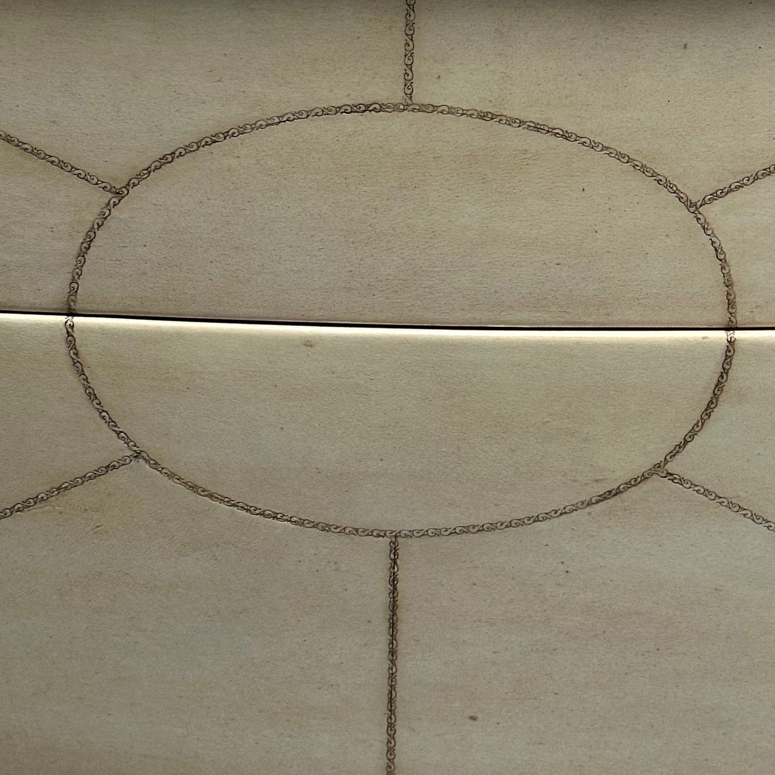 Andre Groult Style, Art Deco, Parchment Paper, Faux Stone, Nightstand, 1990s
