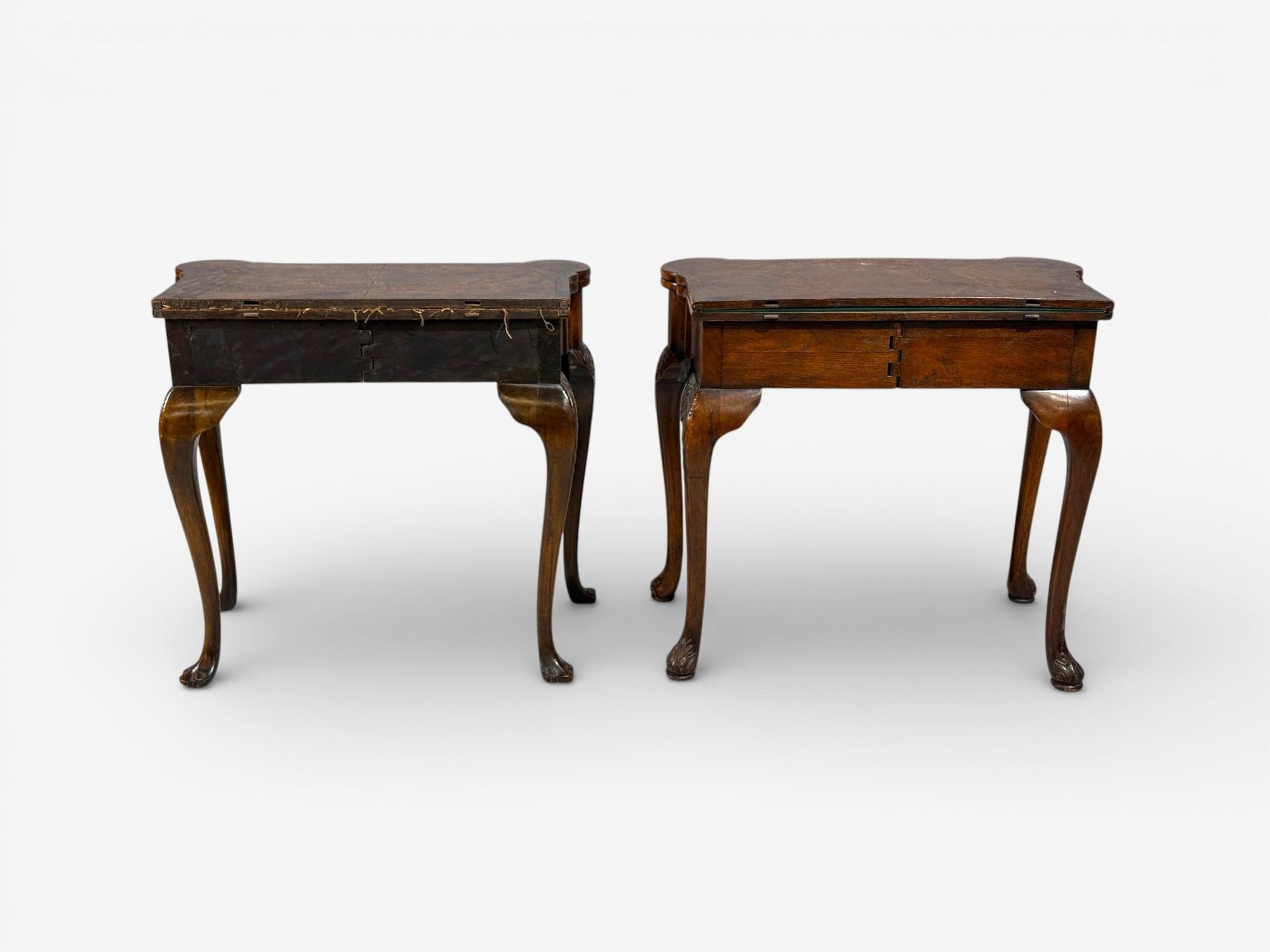 Georgian, Card or Game Tables, A Pair, Tapestry, Mahogany, 18th Century
