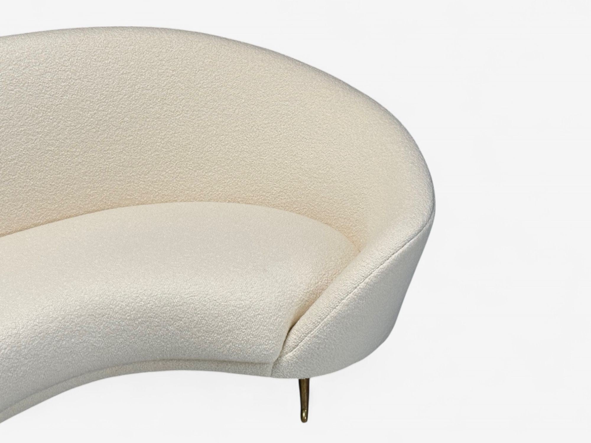 Federico Munari, Italian Modern, White Boucle, Bronze, Italy, 1950s