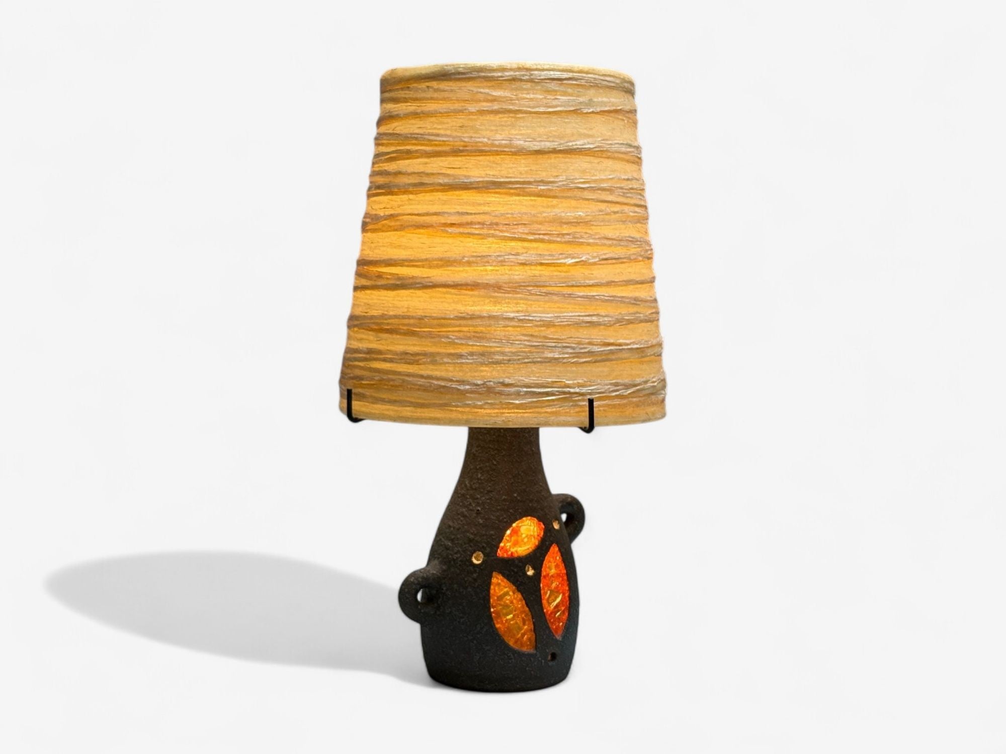 Accolay, Ceramic, Stained Glass, Spun Resin, Table Lamp, France, 1960s