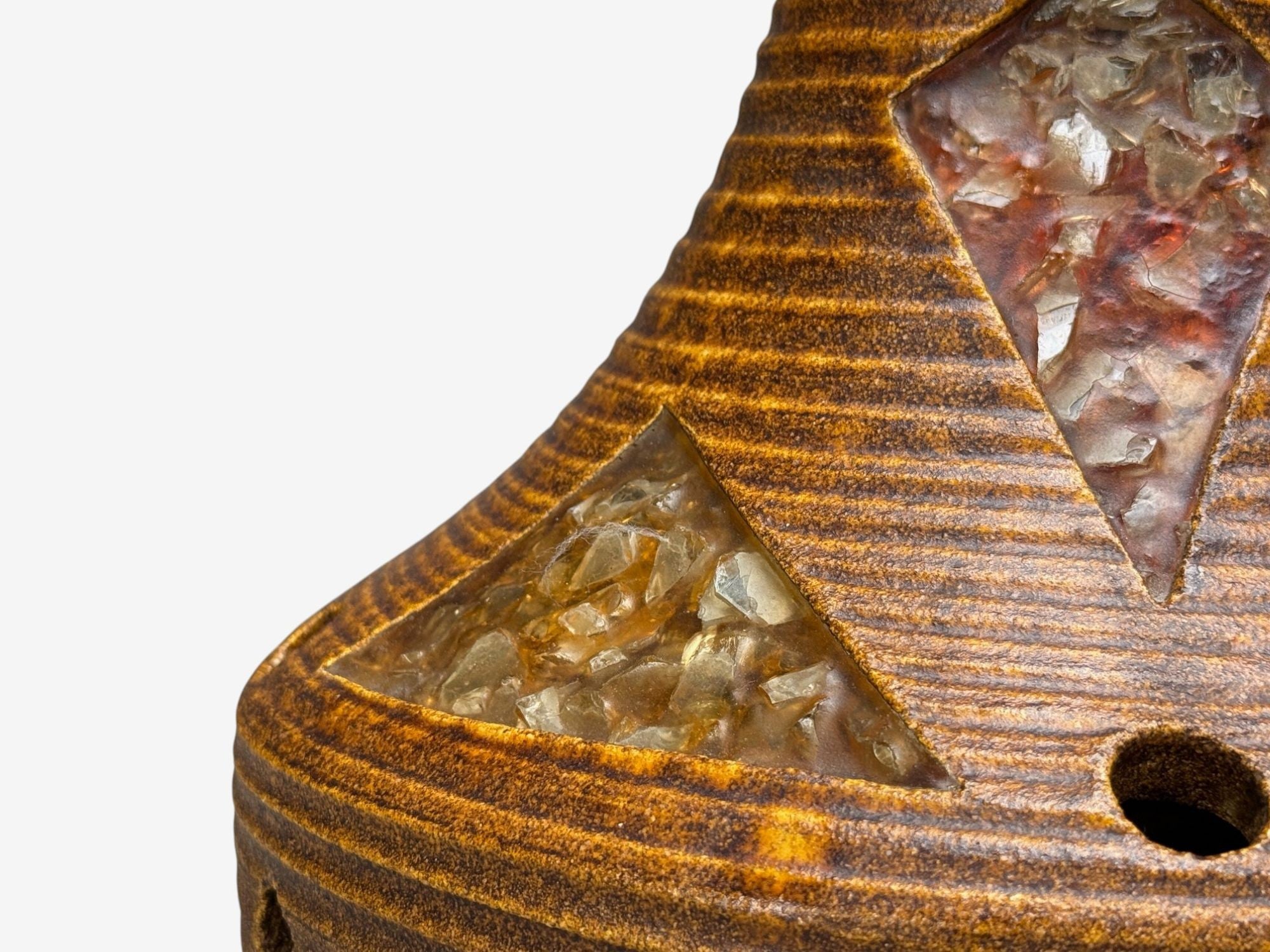 Accolay, Ceramic, Stained Glass, Spun Resin, Floor Lamp, France, 1955