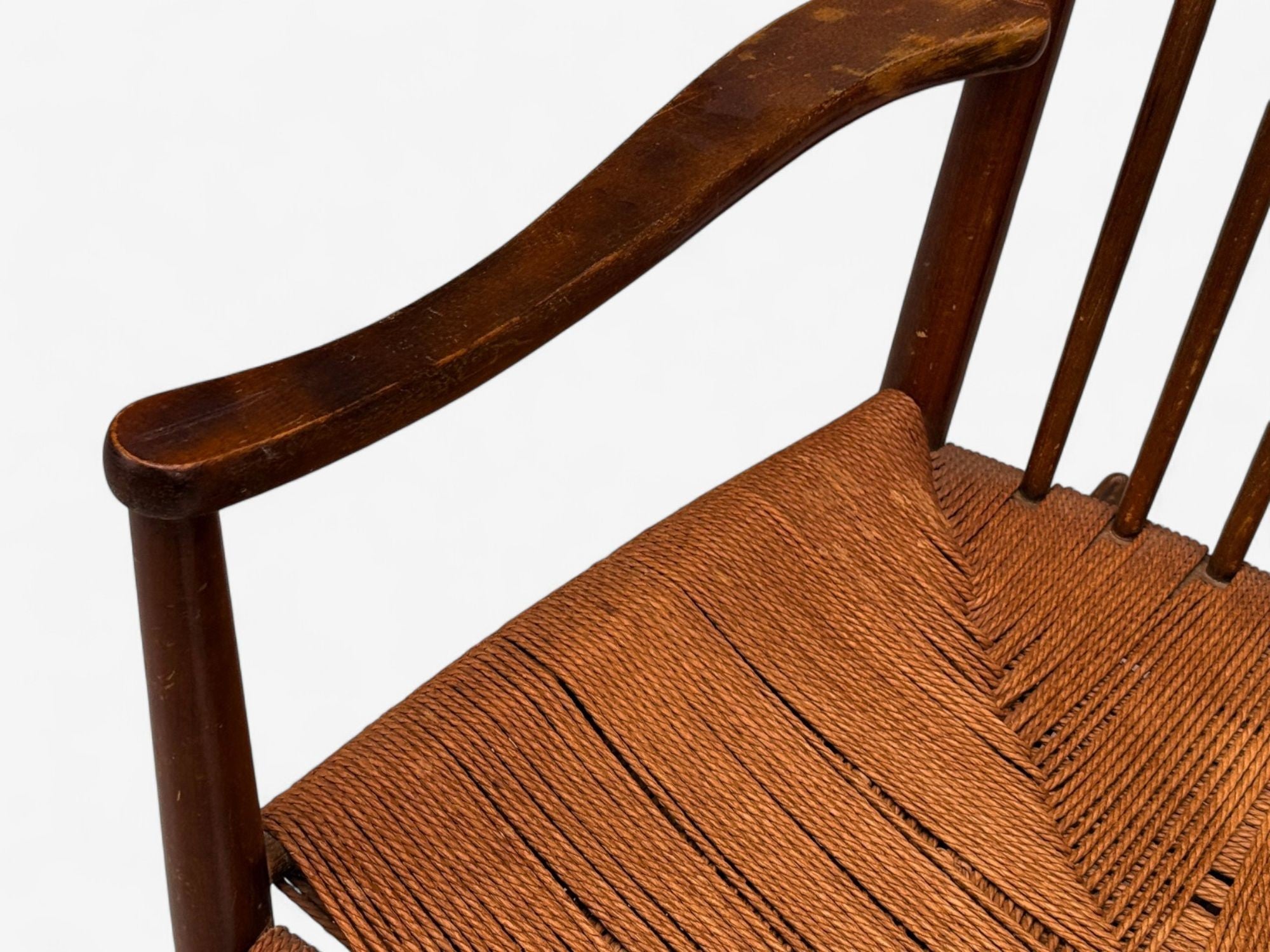 Hans Wegner, Beech, Danish Cord, J16 Rocking Chair, Denmark, 1950s