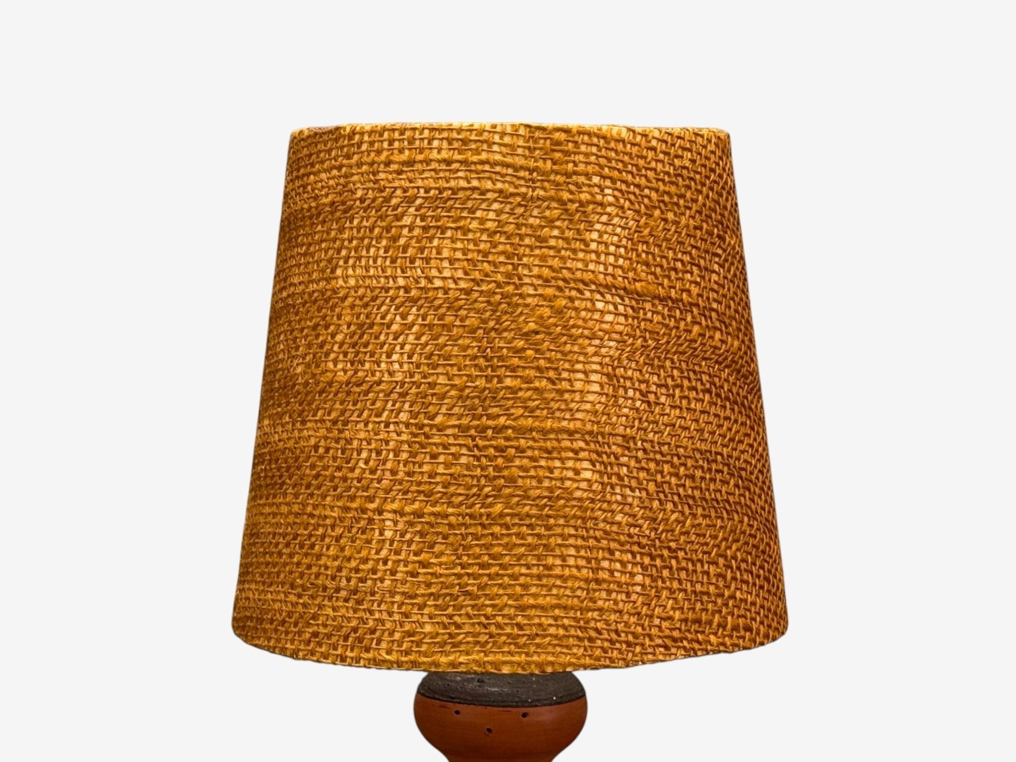 Thomas Hellström, Swedish Modern, Ceramic, Fabric, Table Lamp, Sweden, 1970s