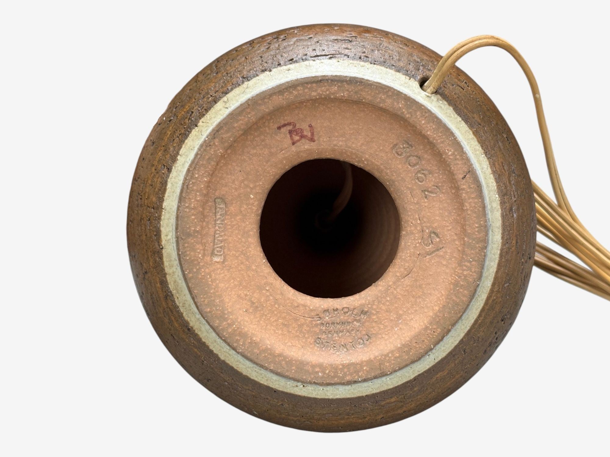 Svend Aage Jensen, Søholm, Beige Ceramic, Table Lamp, Denmark, 1970s