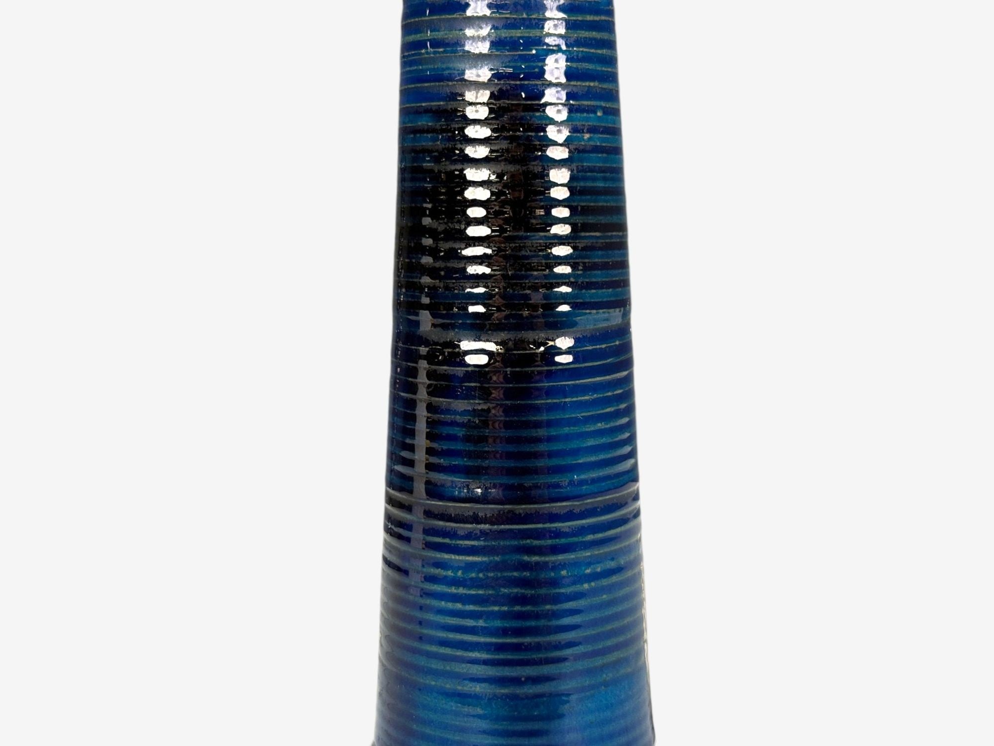 J. Holstein Keramik, Blue Stoneware, Table Lamp, Denmark, 1960s