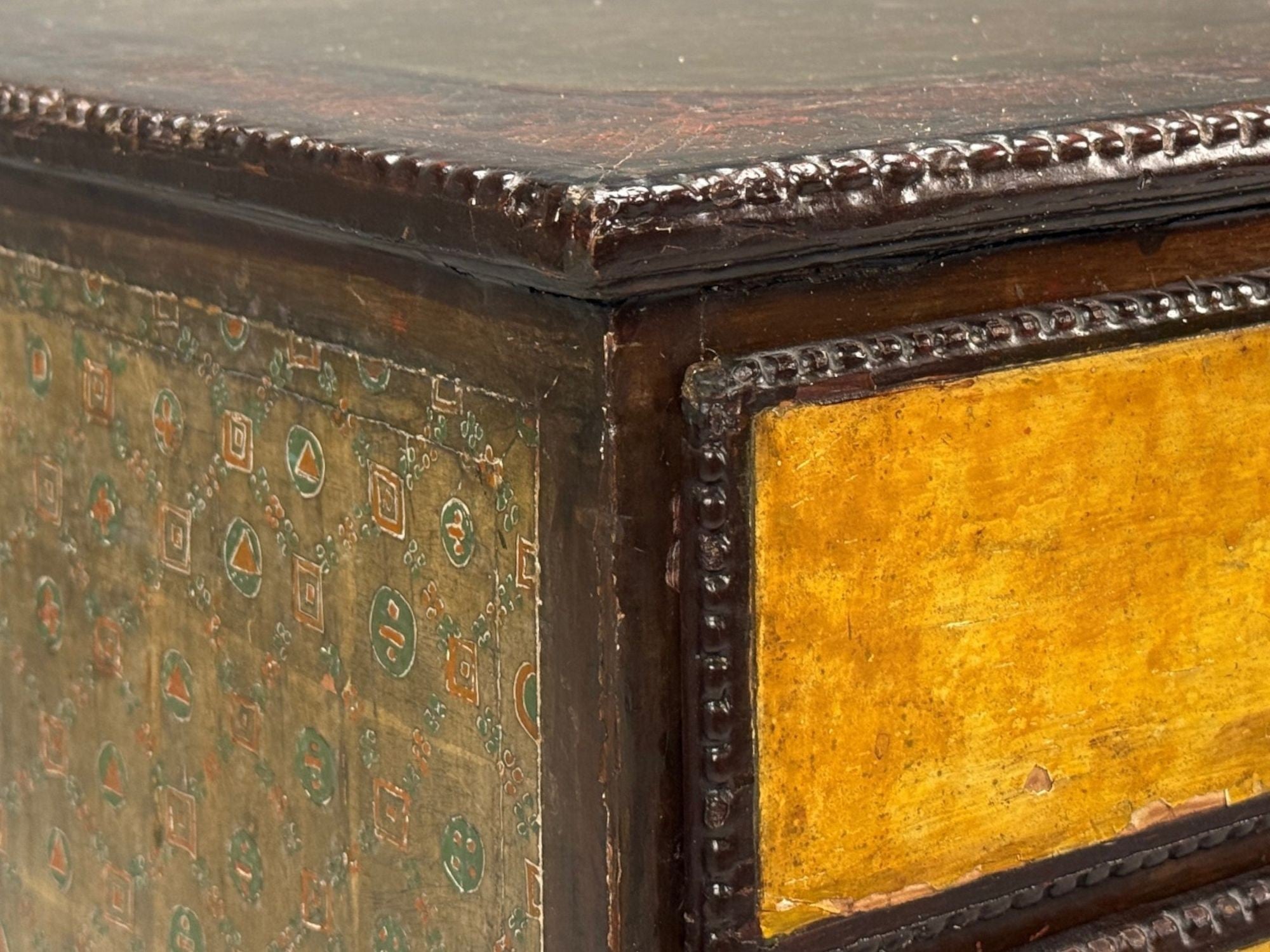 Max Kuehne, Silver Leaf, Painted Wood, Rare Commode, USA, 1950s