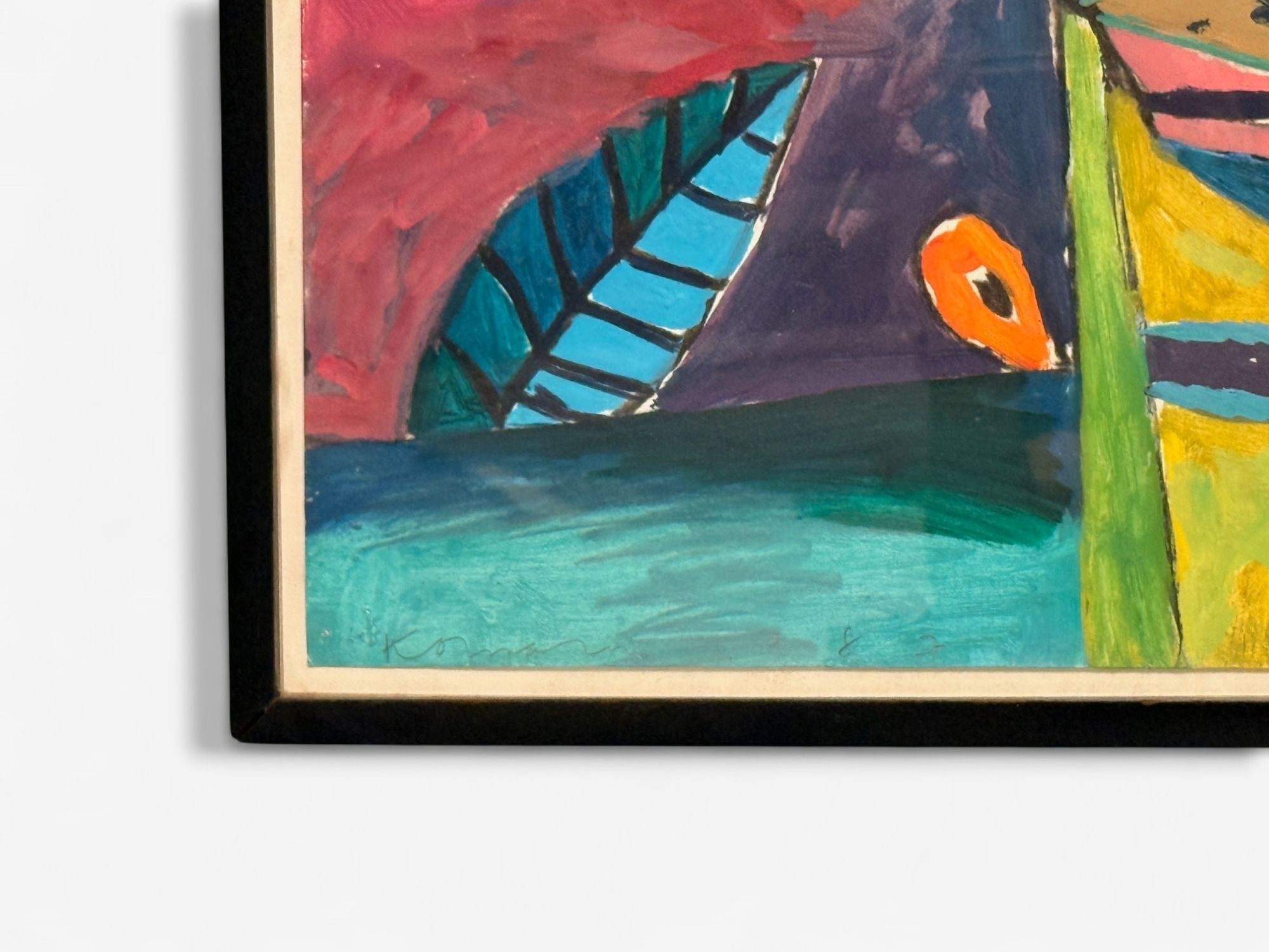 Gary Komarin, Contemporary, Oil on Paper, Large Abstract Painting, USA, 1987