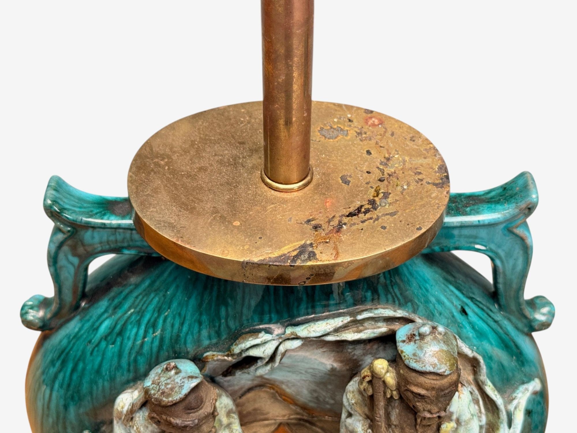 Marcello Fantoni, Green Ceramic, Chinese Table Lamps, Italy, 1940s