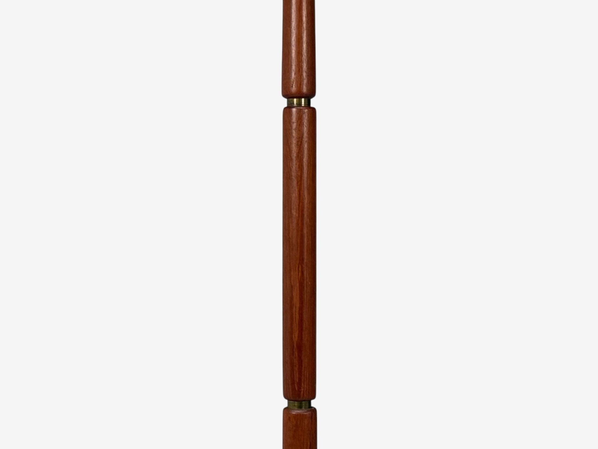 Danish Modern, Teak, Brass, Paper, Floor Lamp, Denmark, 1960s