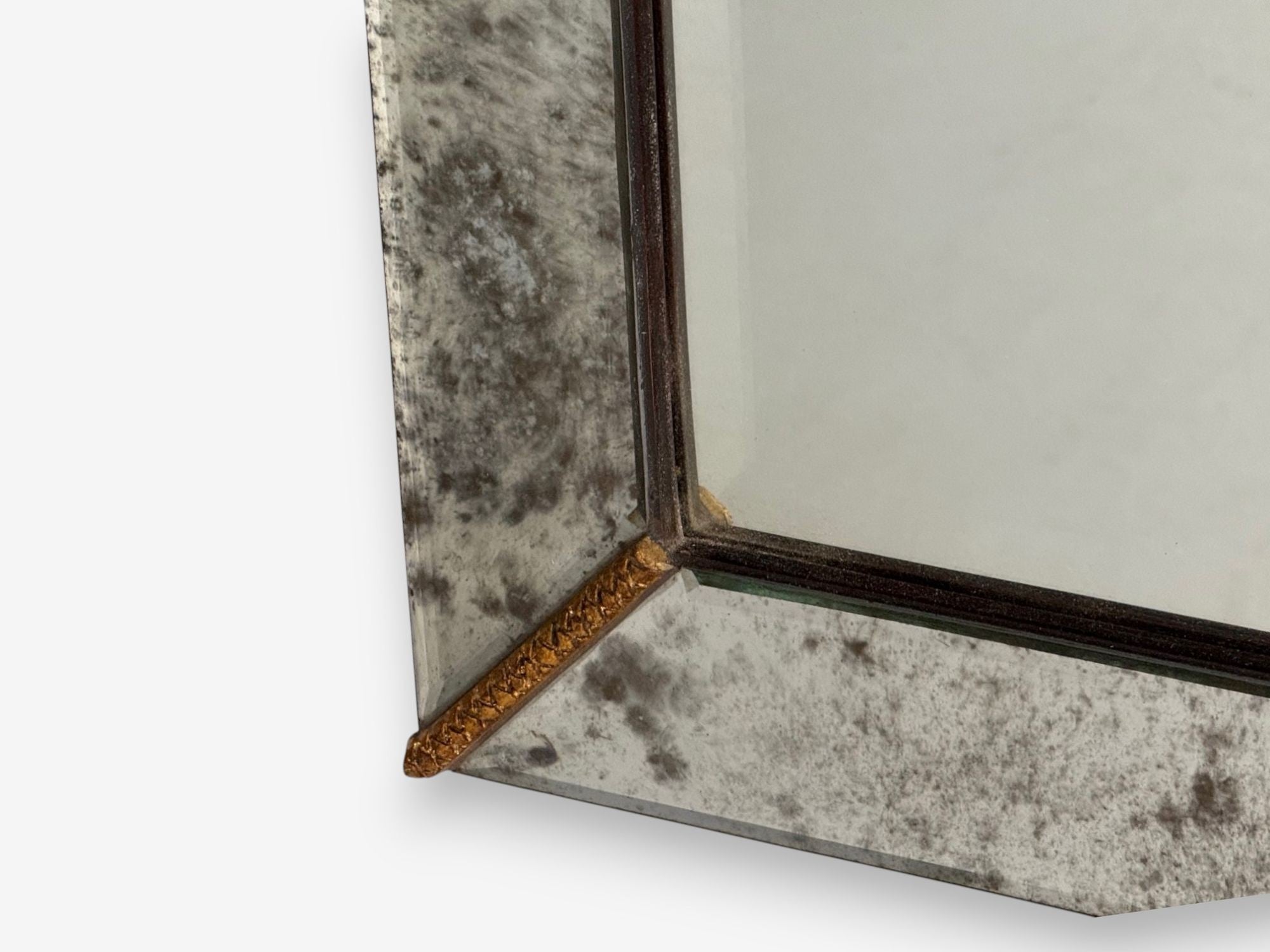 Art Deco Style, Silver Antiqued Beveled Glass, Venetian Wall Mirrors, 21st C.