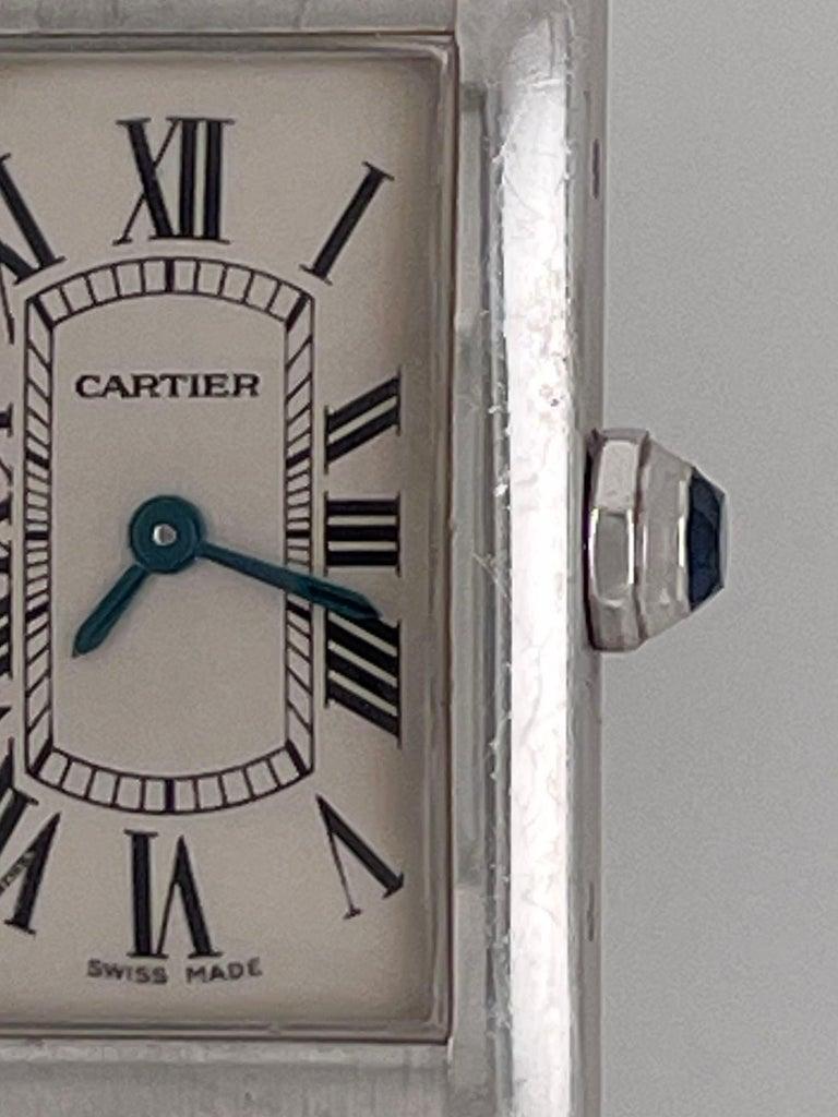 A Vintage Cartier Tank Allonge Wrist Watch, Alligator band