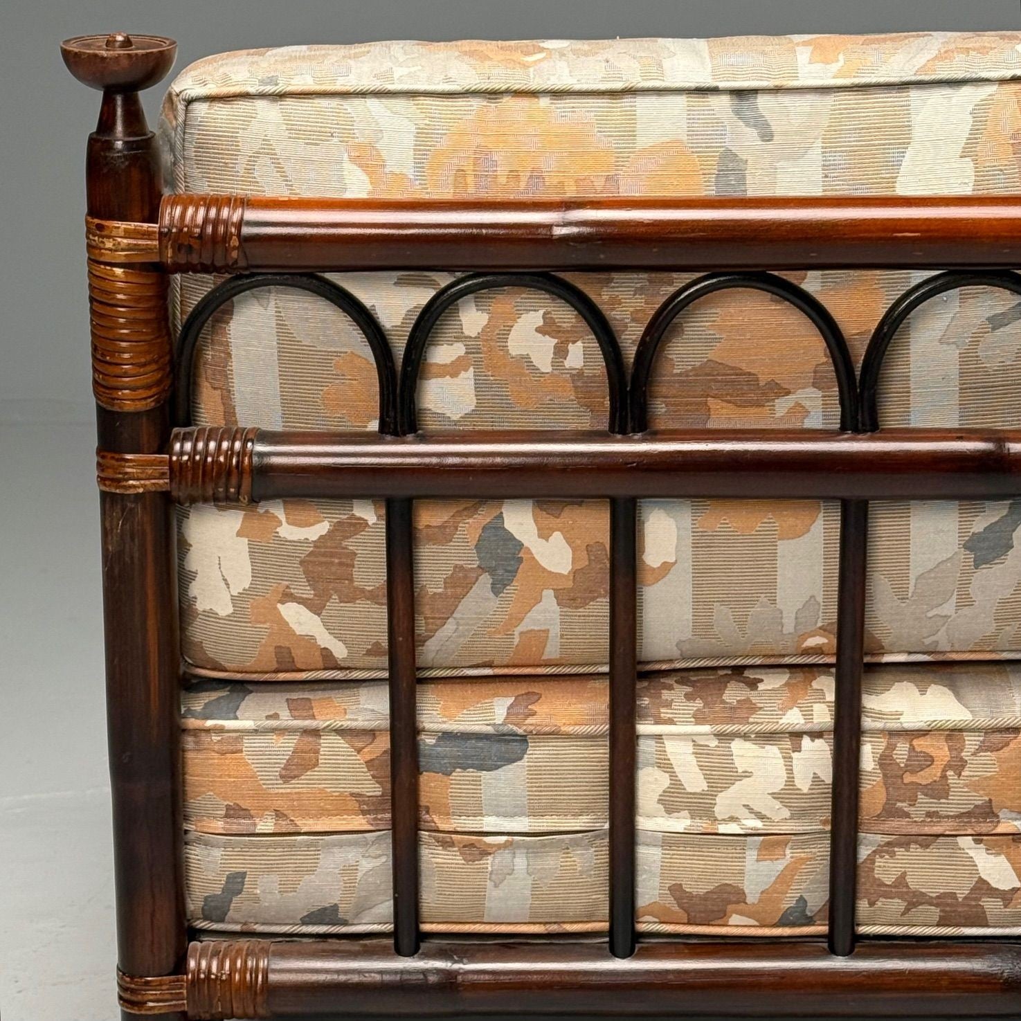 Mid-Century Modern, Daybed or Sofa, Bamboo, Cane, Wood, 20th C.