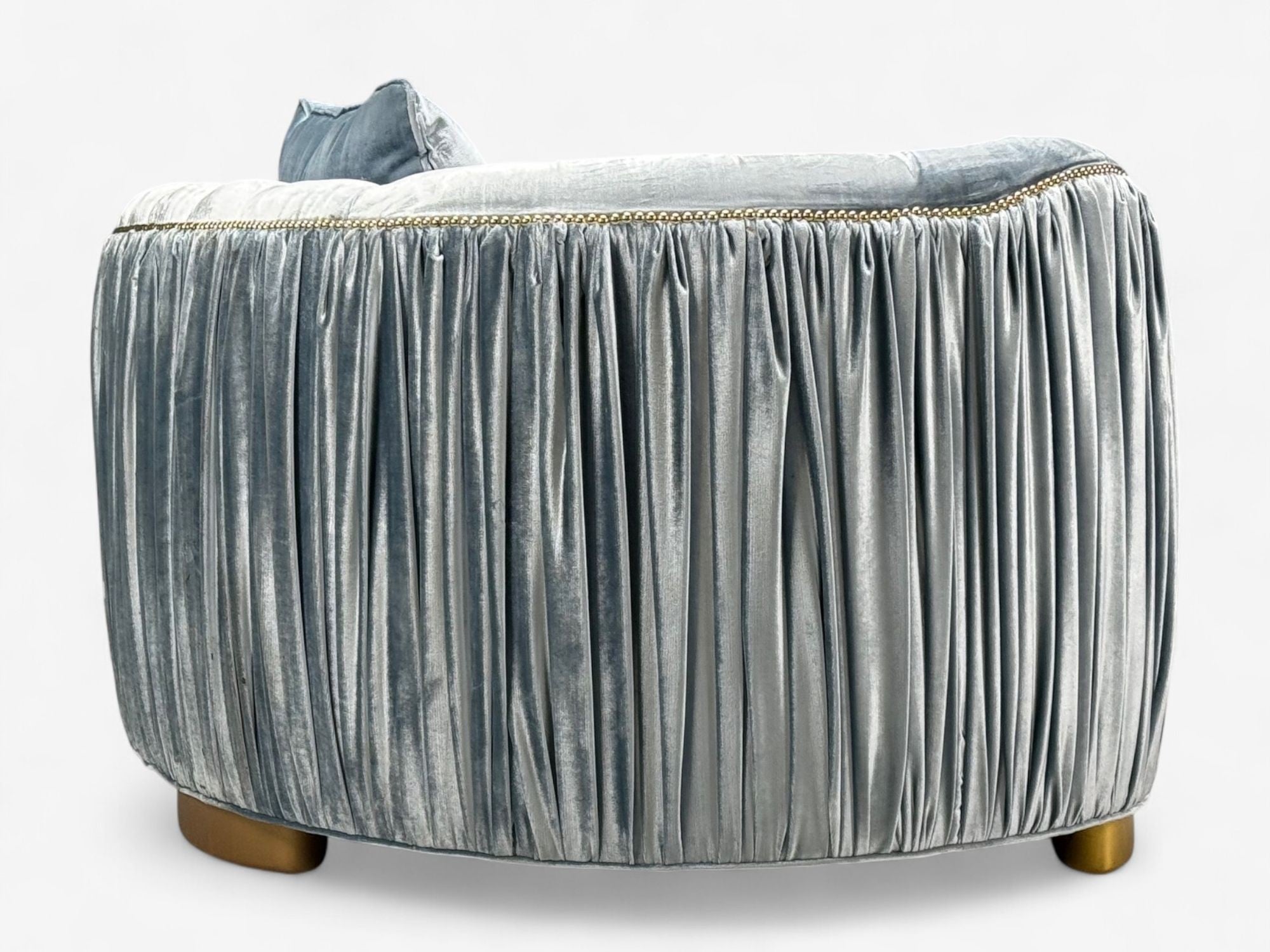 Emma Curved Sofas by Haute House for Neiman Marcus, Baby Blue Velvet